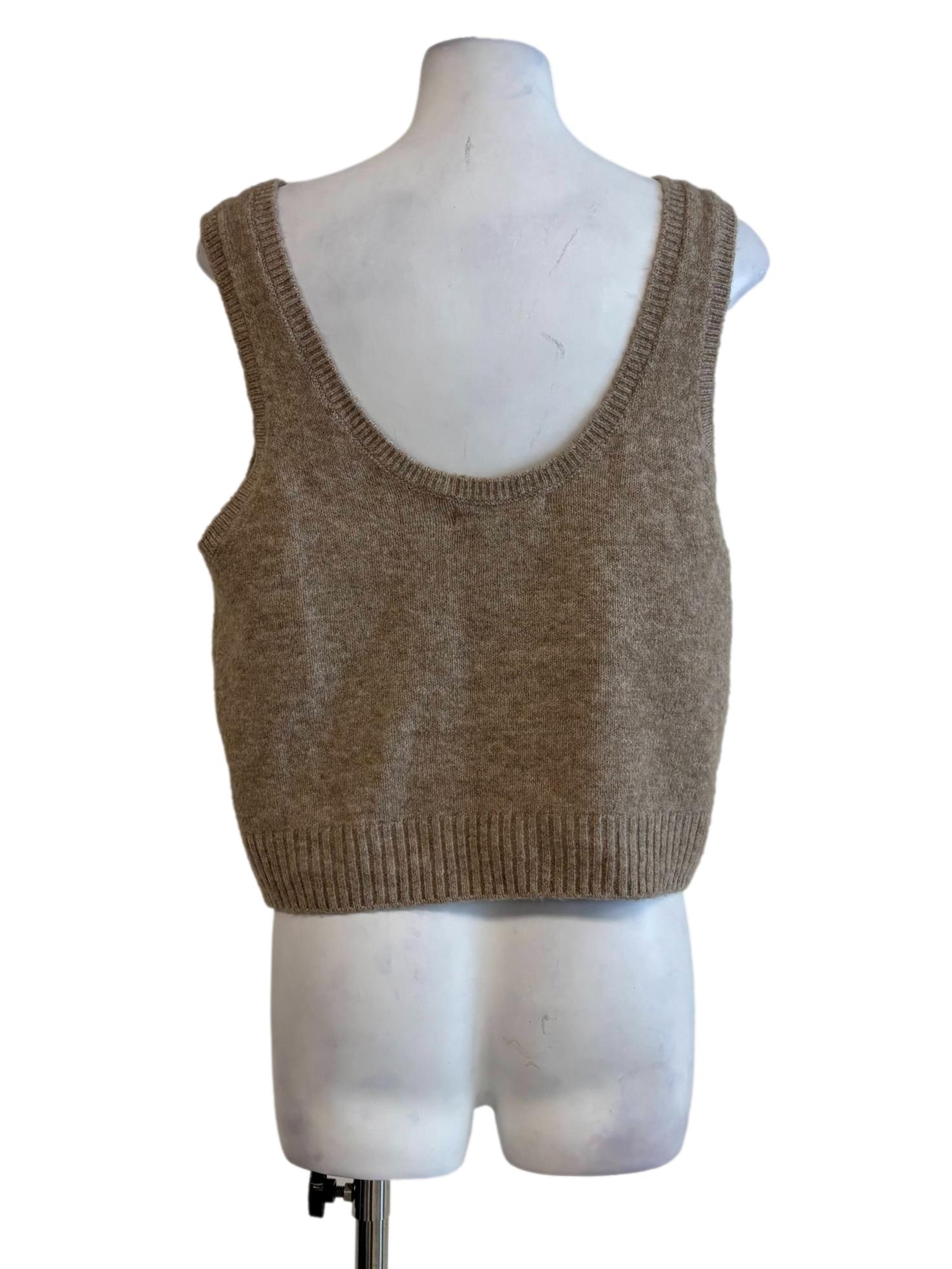 Janna Brown Fuzzy Knit Vest