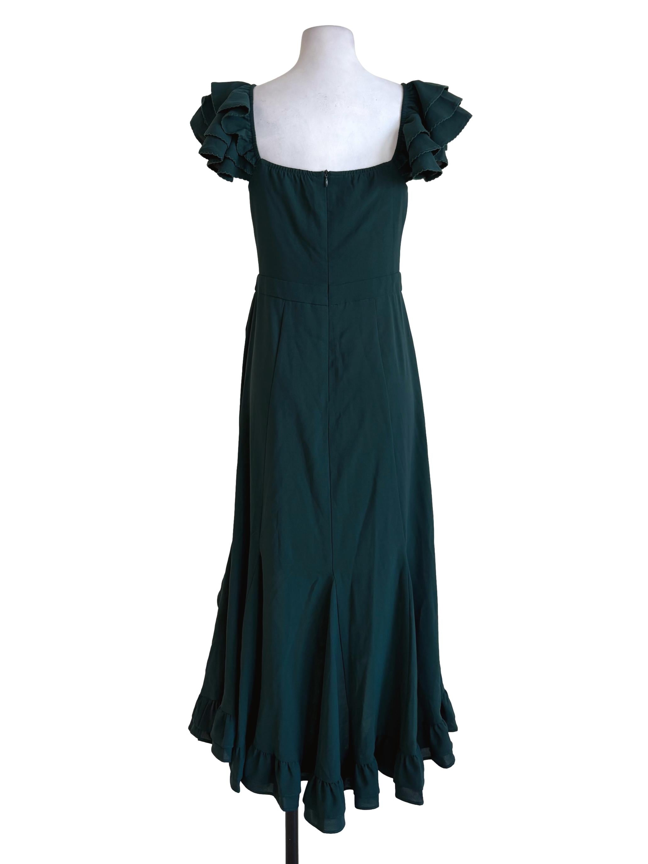 Emerald Green Ruffle Flounce Dress TCL