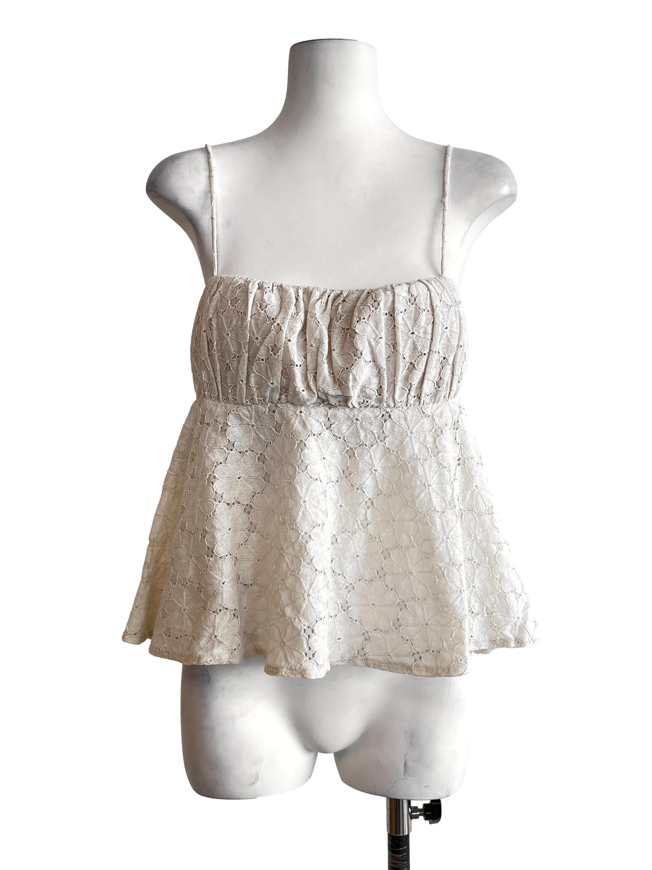 Daisy White Spaghetti Sleeveless To