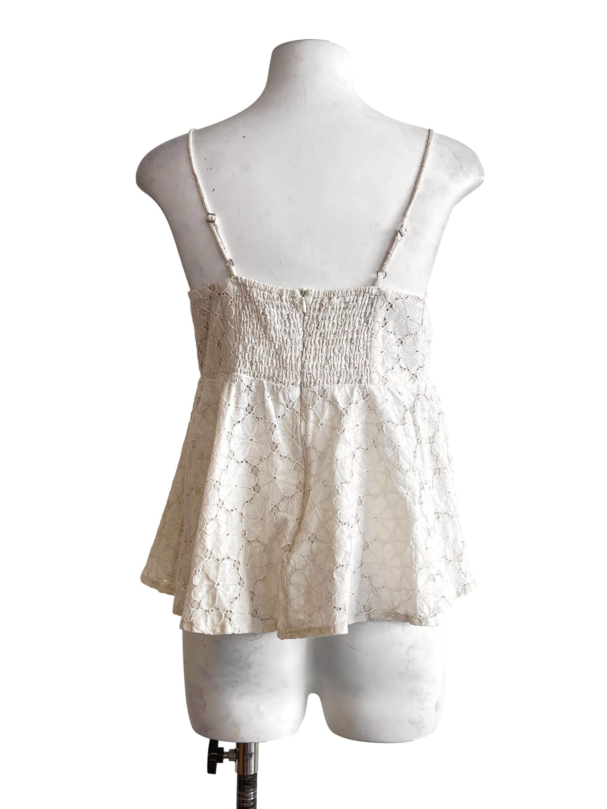 Daisy White Spaghetti Sleeveless To