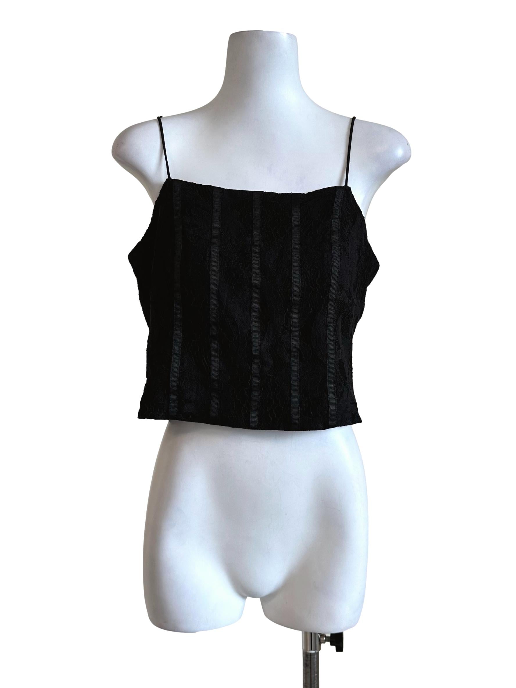 Black Lace Crop Top