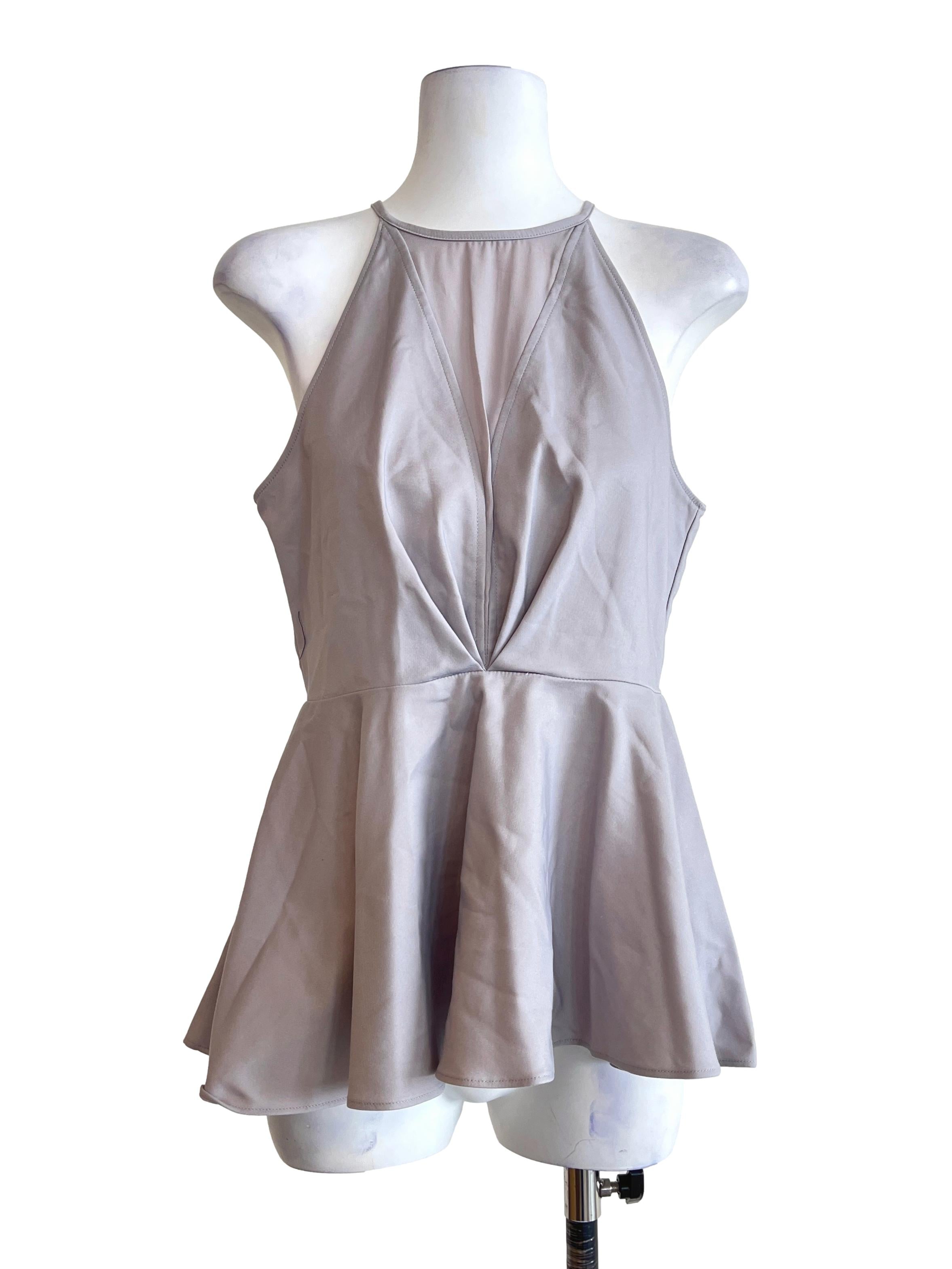 Coin Grey Halter Sleeveless Top