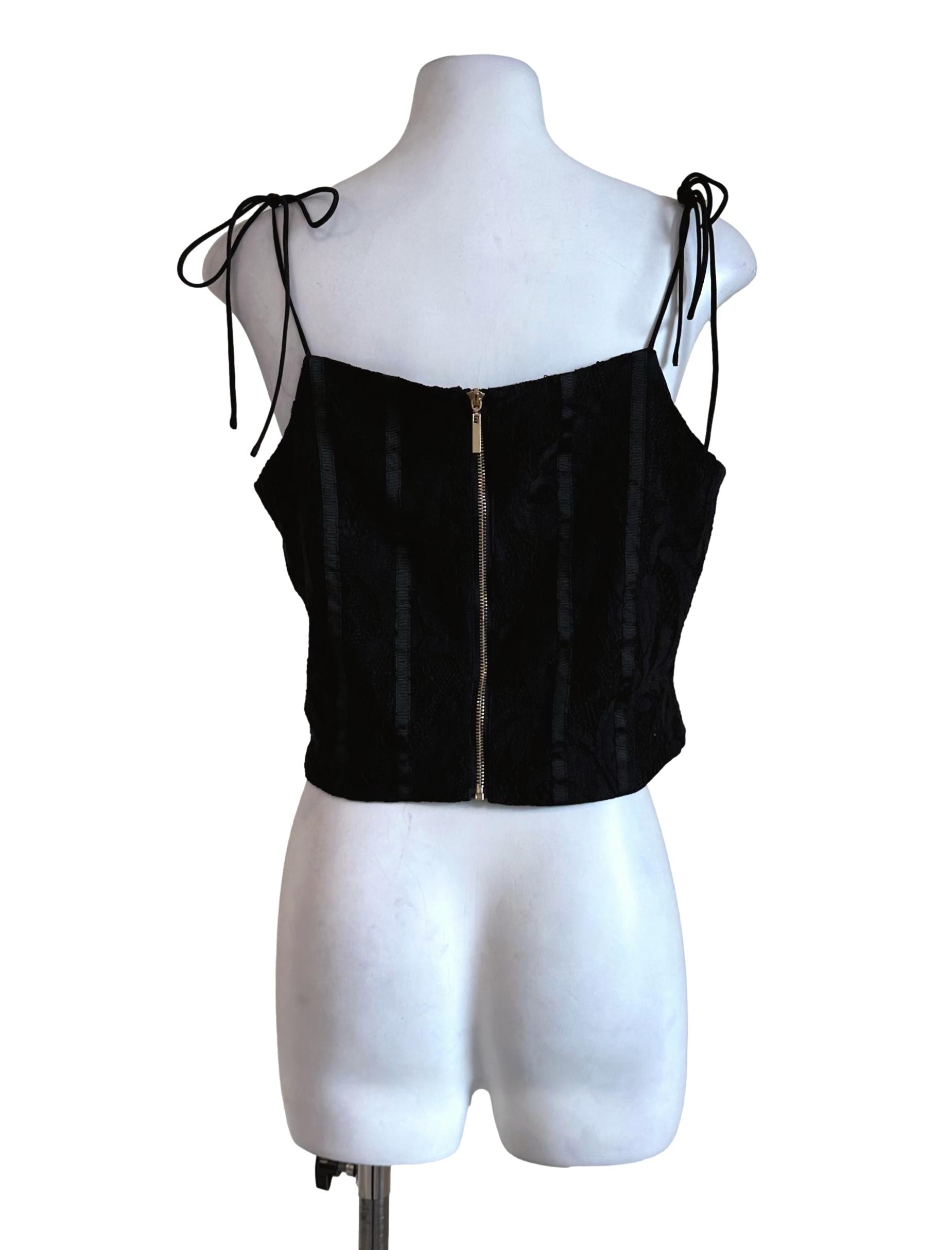 Black Lace Crop Top