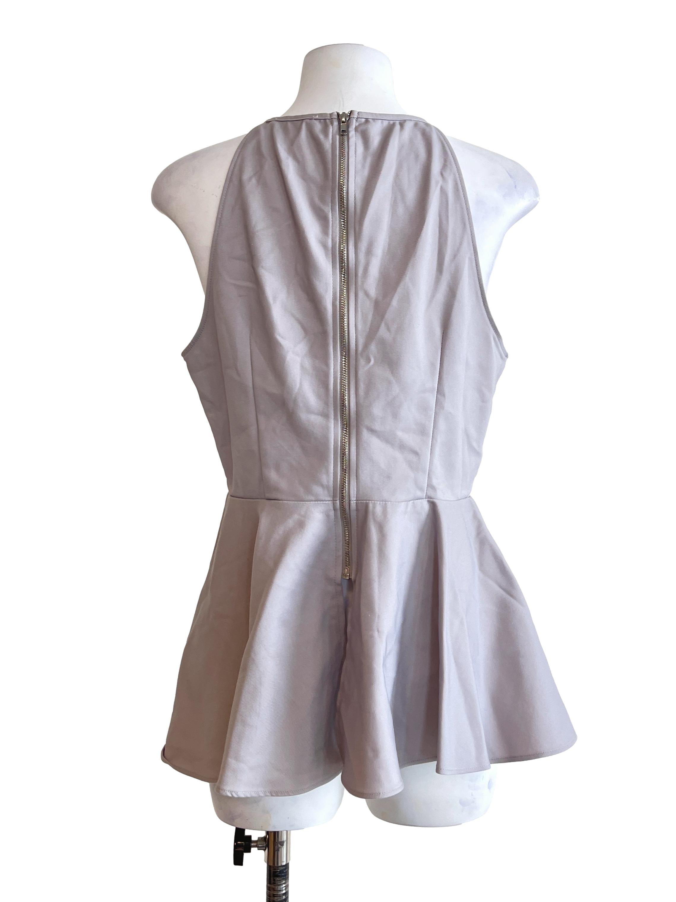 Coin Grey Halter Sleeveless Top