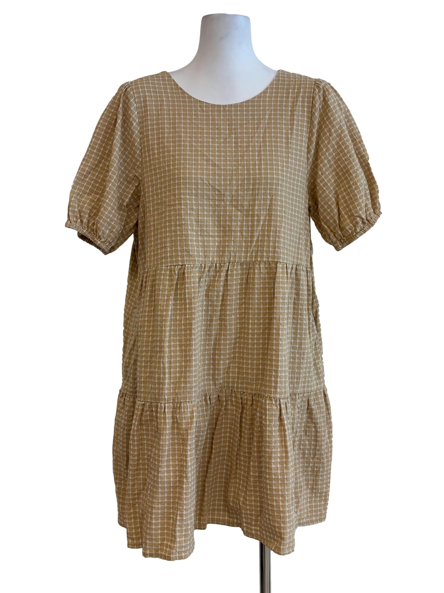 Vanilla Patterned Cotton Tier Dress