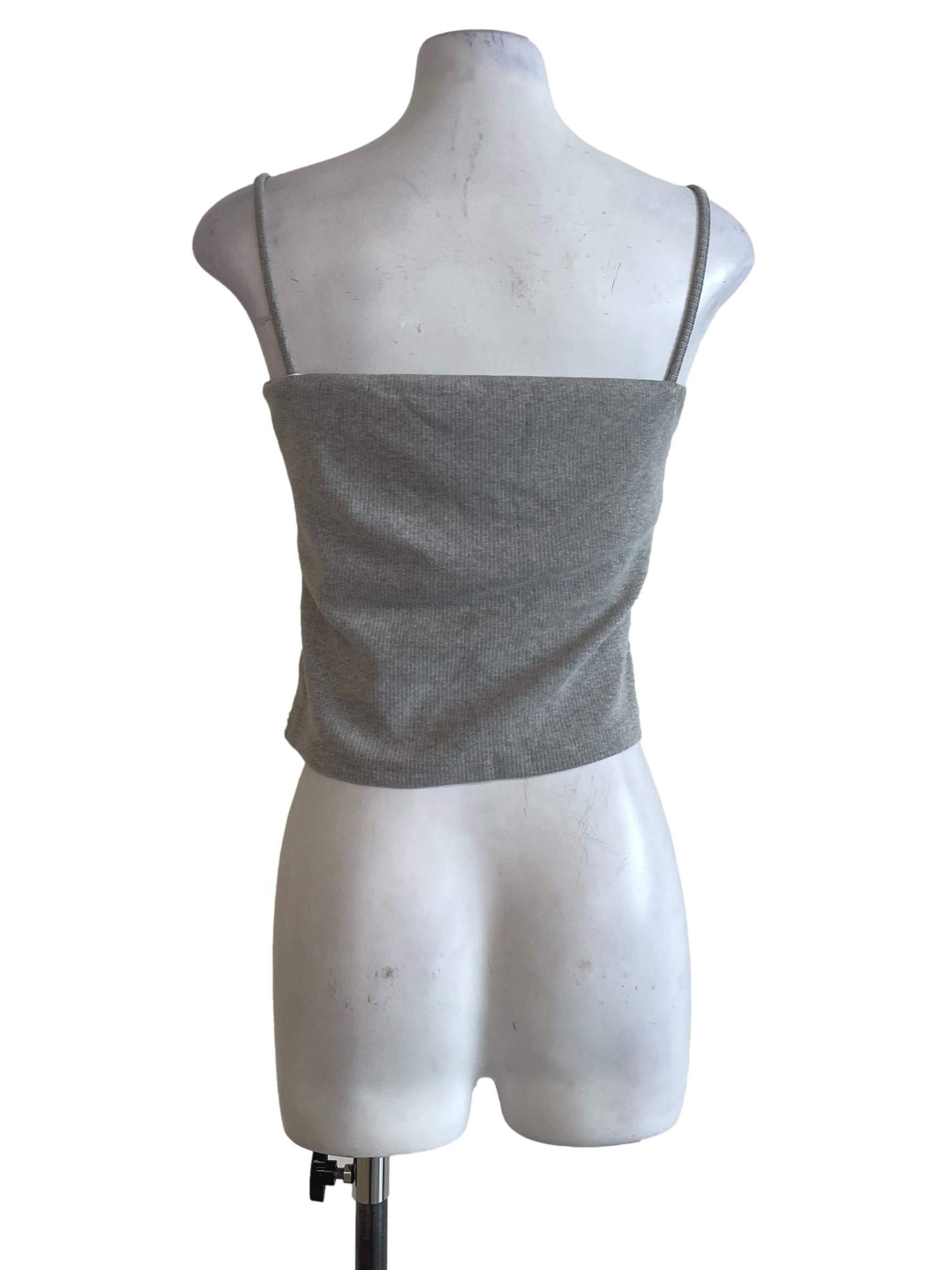 Grey Ribbed Top