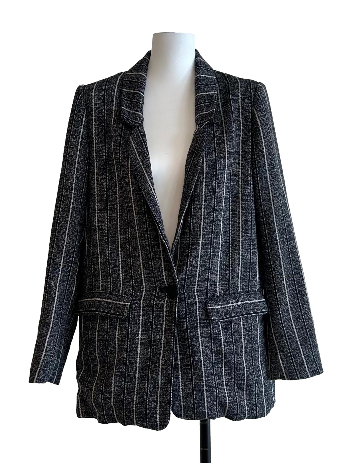 Off-Black And White Blazer