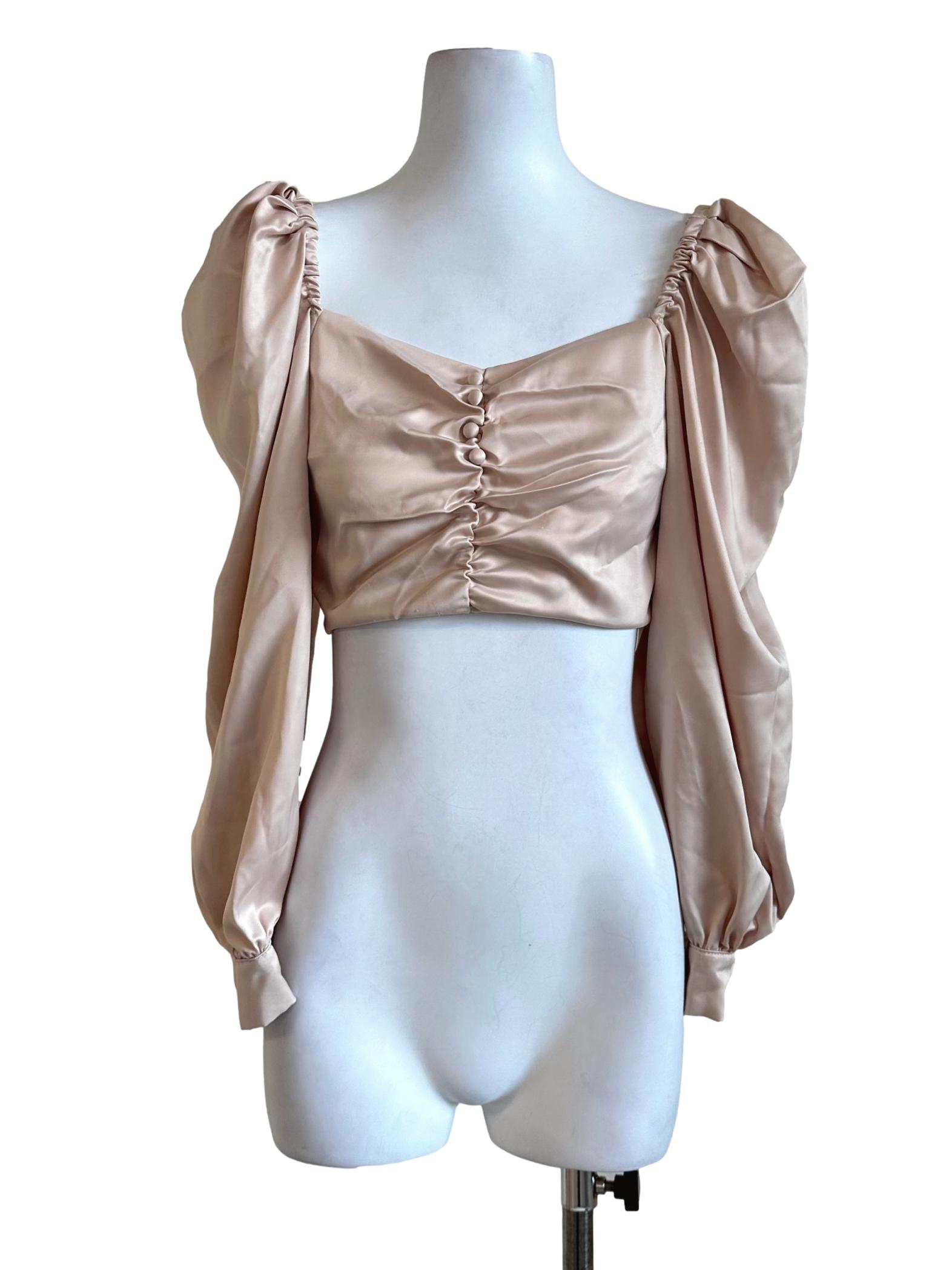 Parmesan Beige Plain Crop Top