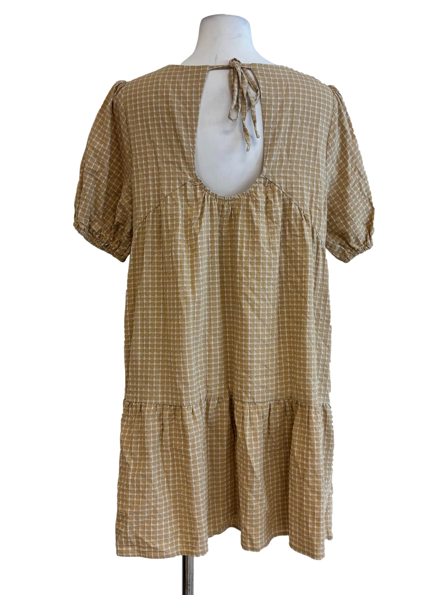 Vanilla Patterned Cotton Tier Dress