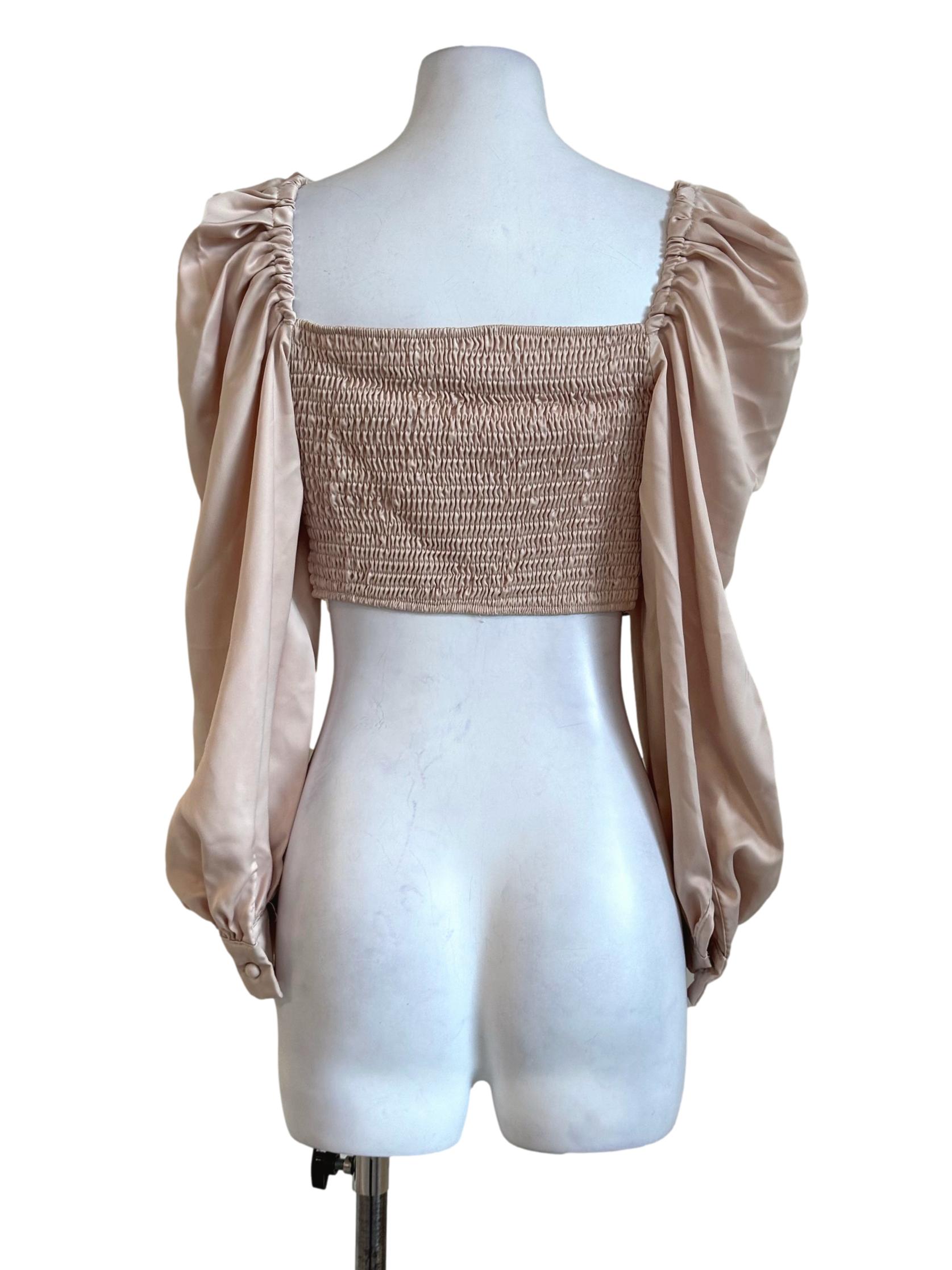 Parmesan Beige Plain Crop Top
