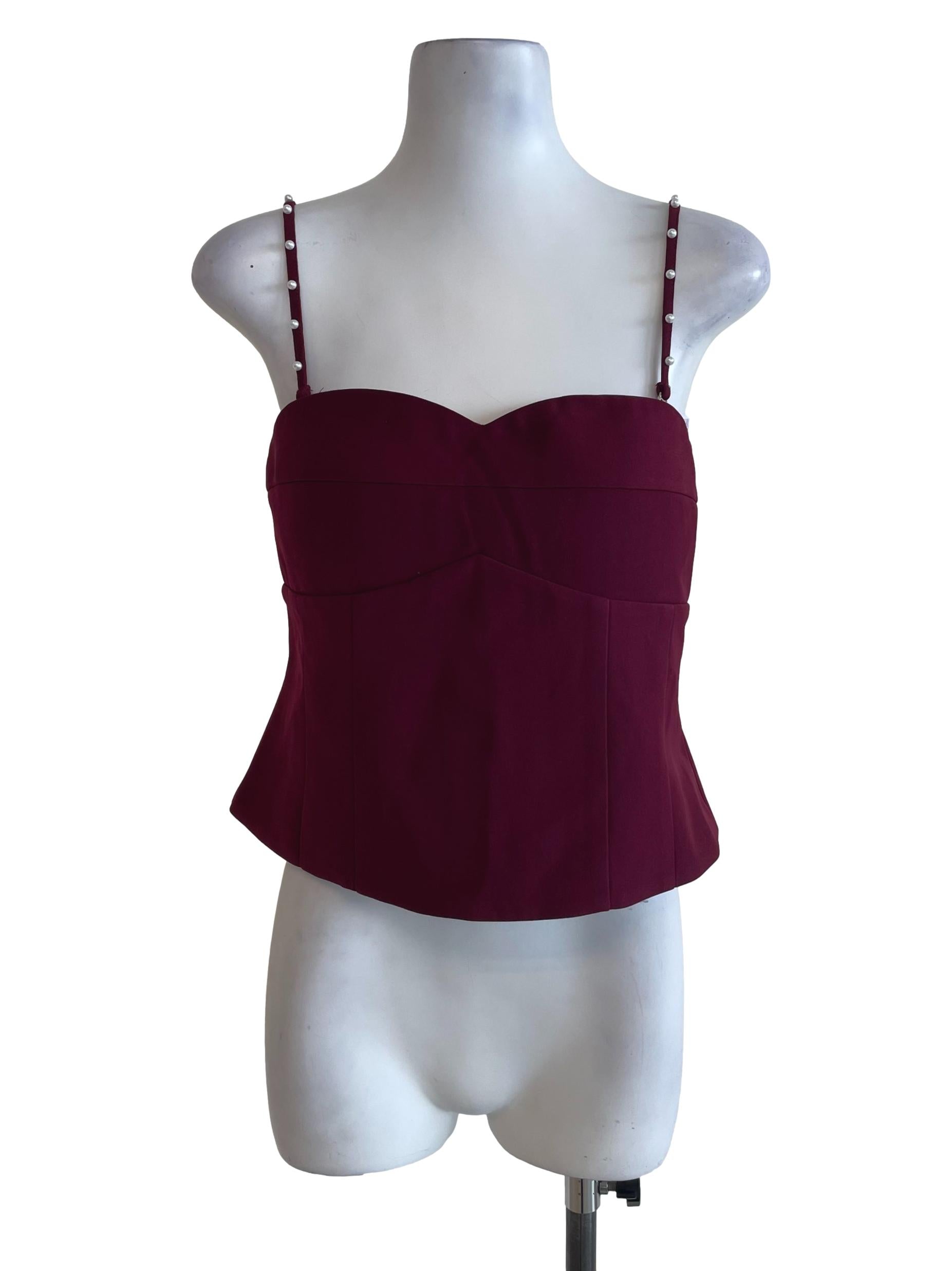 Maroon Corset Sweetheart Top