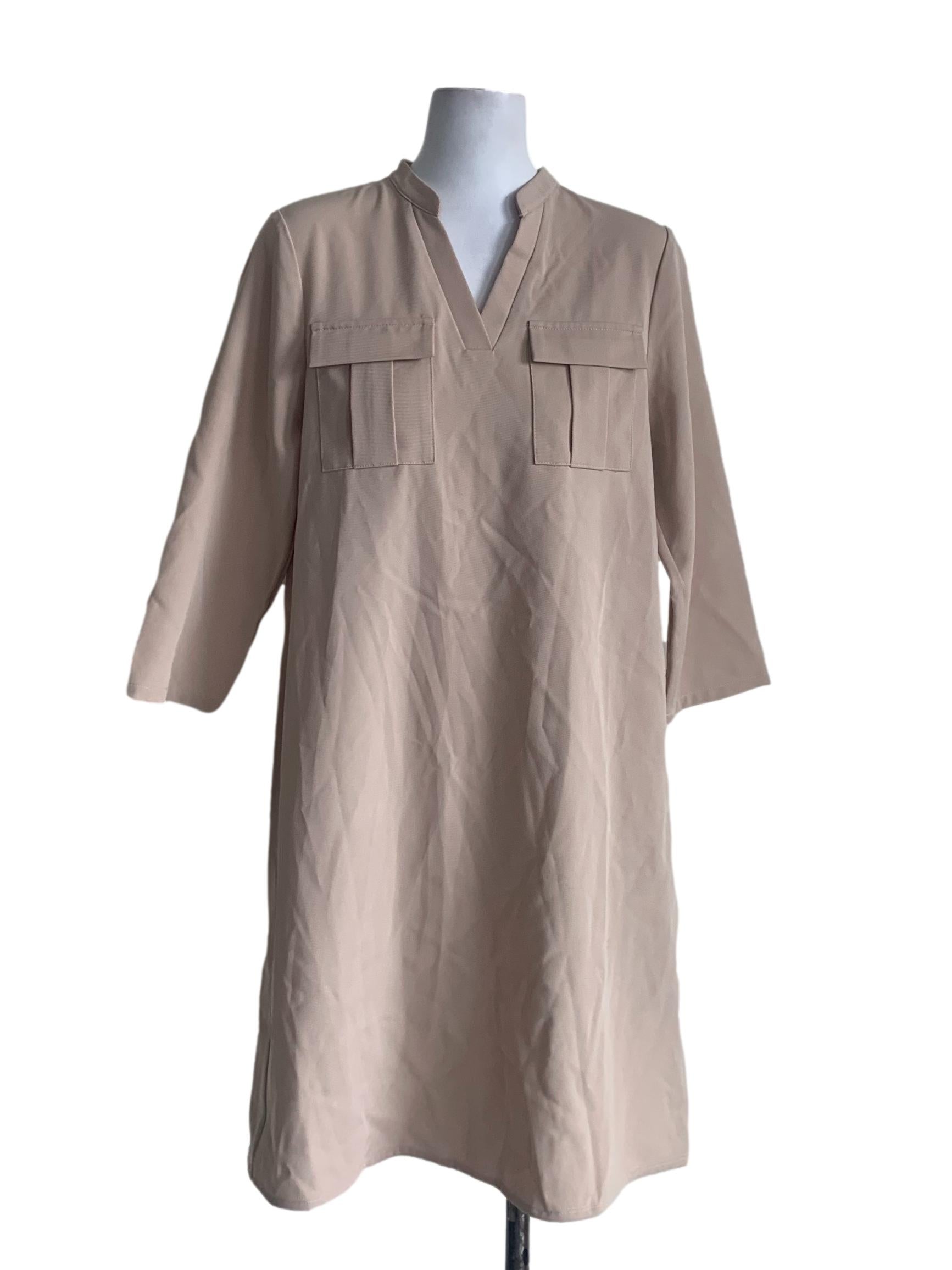 Oat Beige Trapezoid Dress