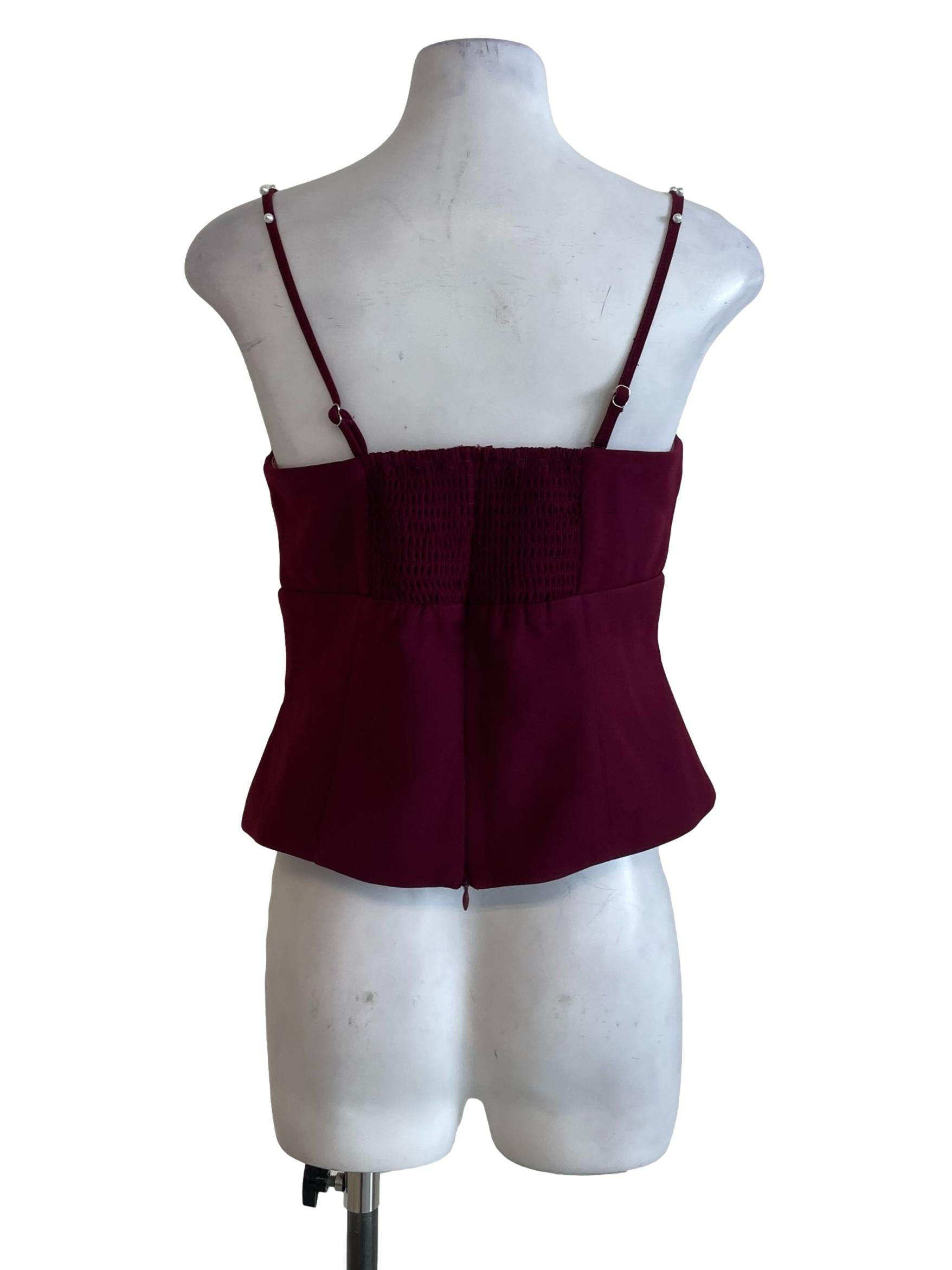 Maroon Corset Sweetheart Top
