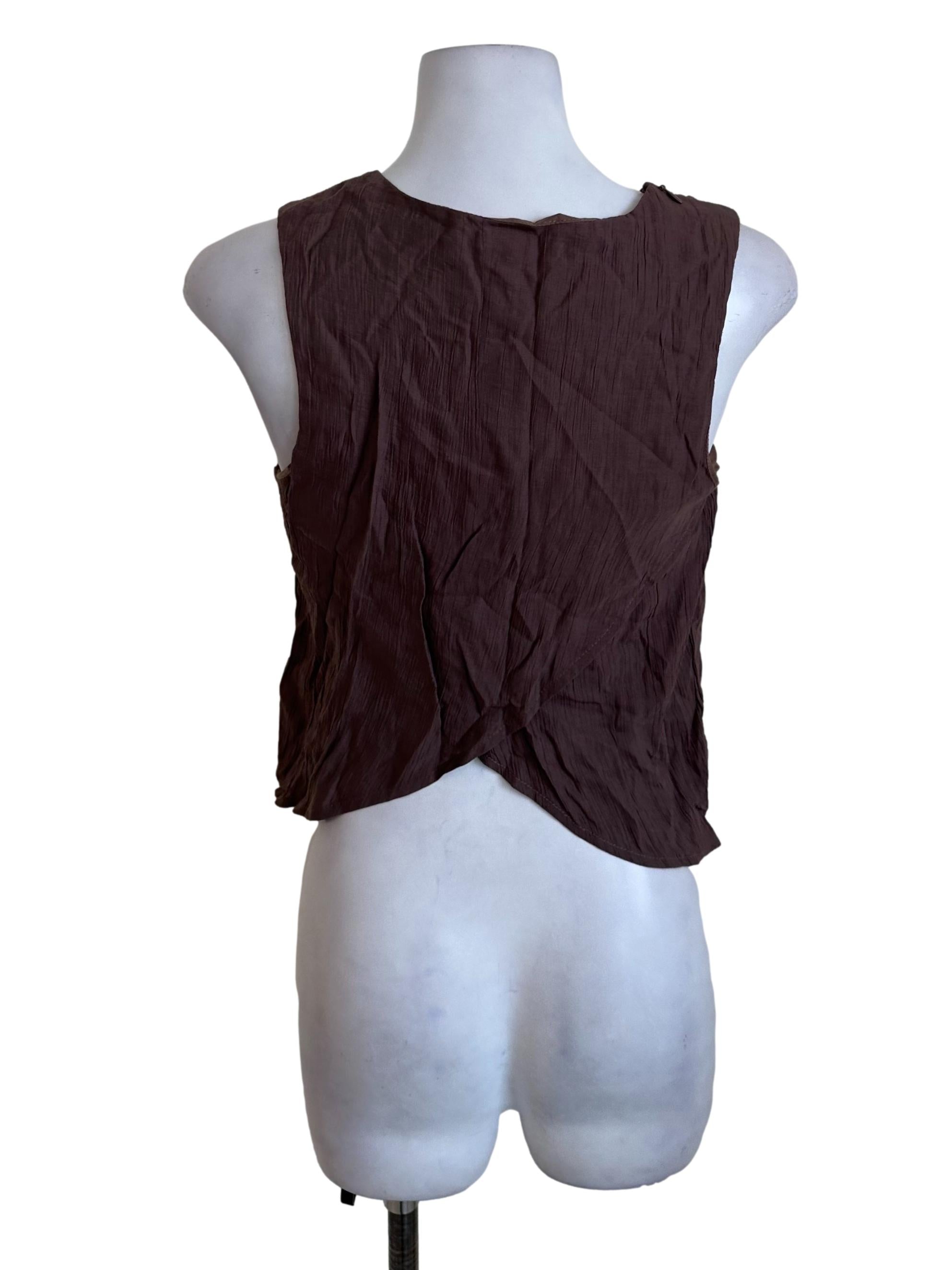 Mocha Brown Textured Round Top