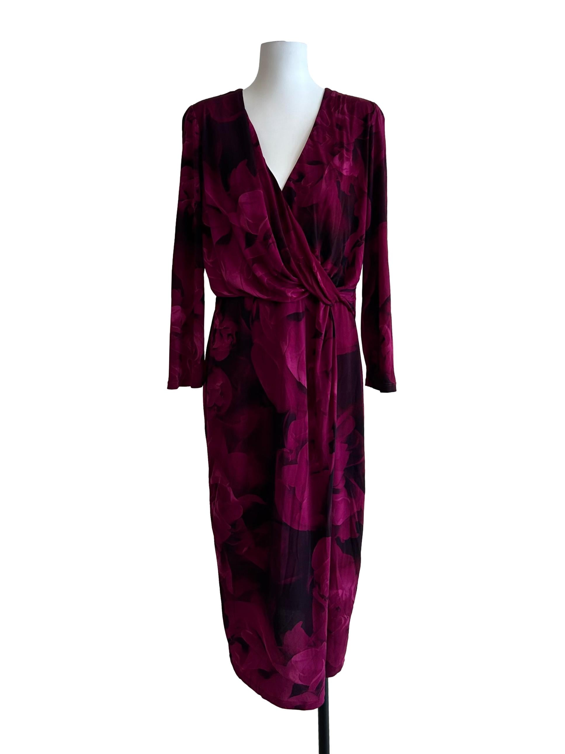 Magenta Lainey Floral Wrap Dress