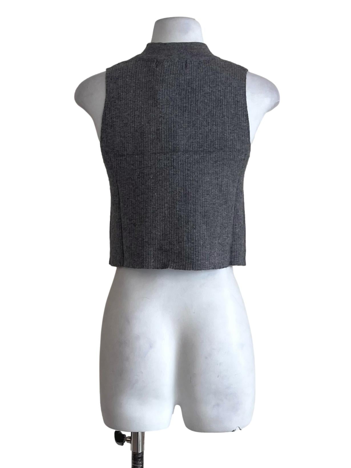 Grey Ophir Zip Up Knit Top