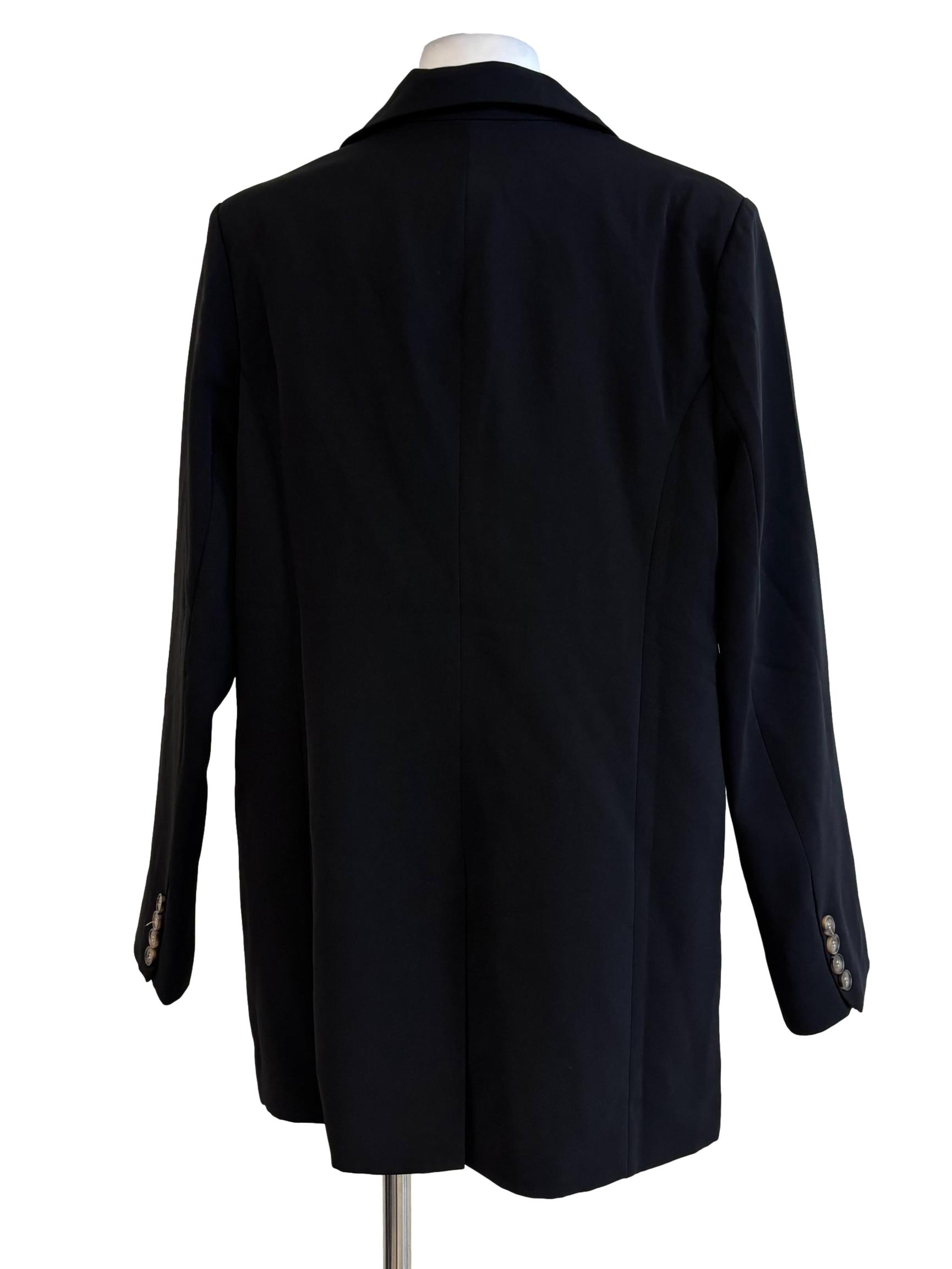 Jet Black Pleated Blazer