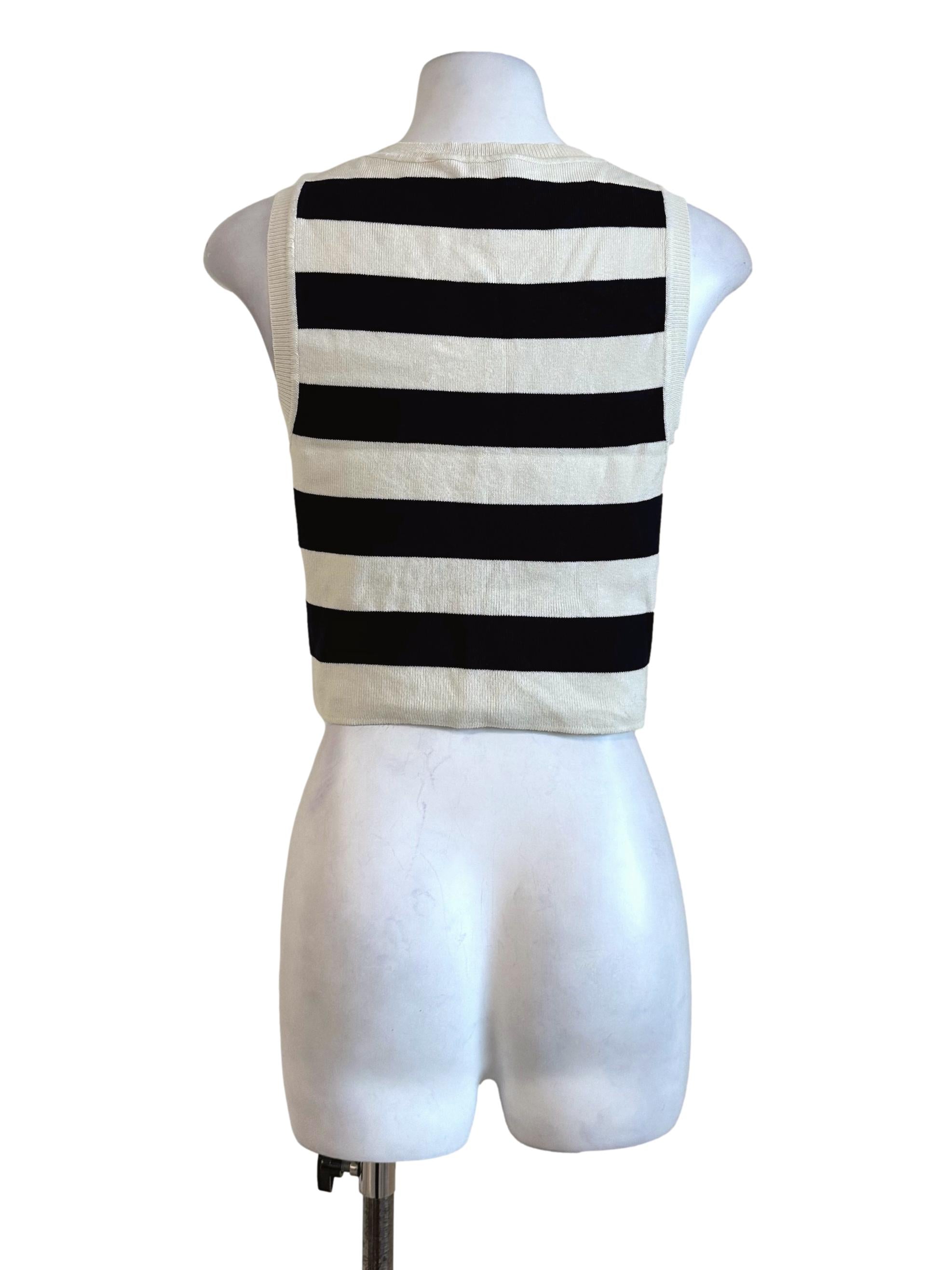 Navy Blue Stripes Crop Top