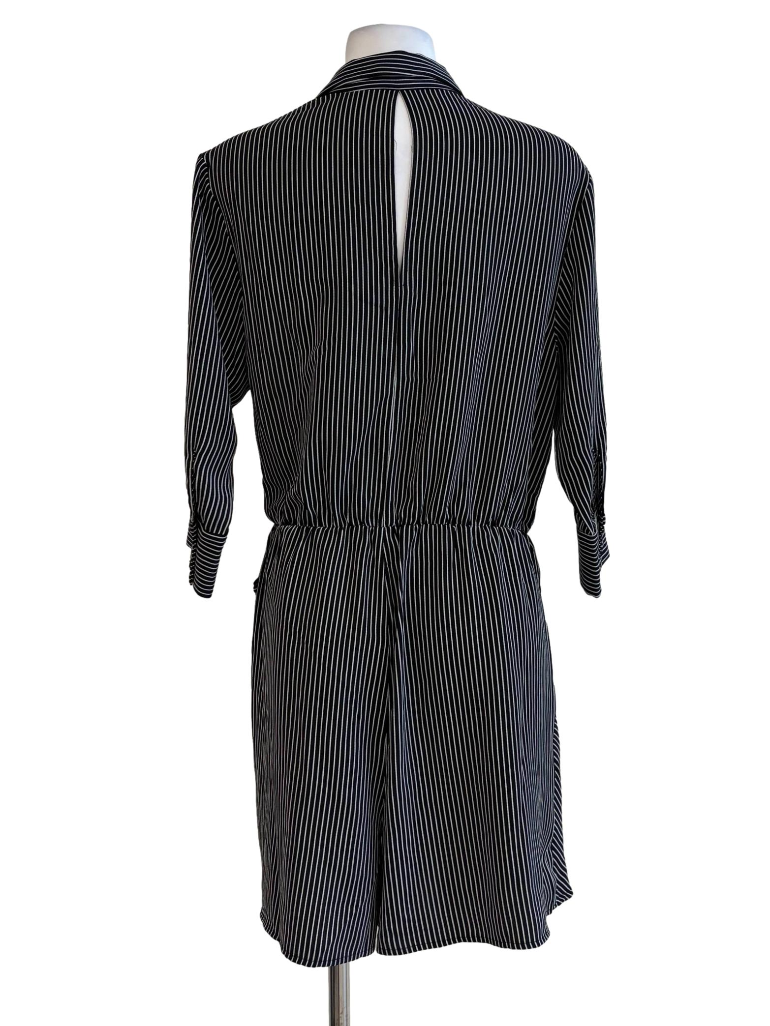 Black And White Stripes Romper Dress