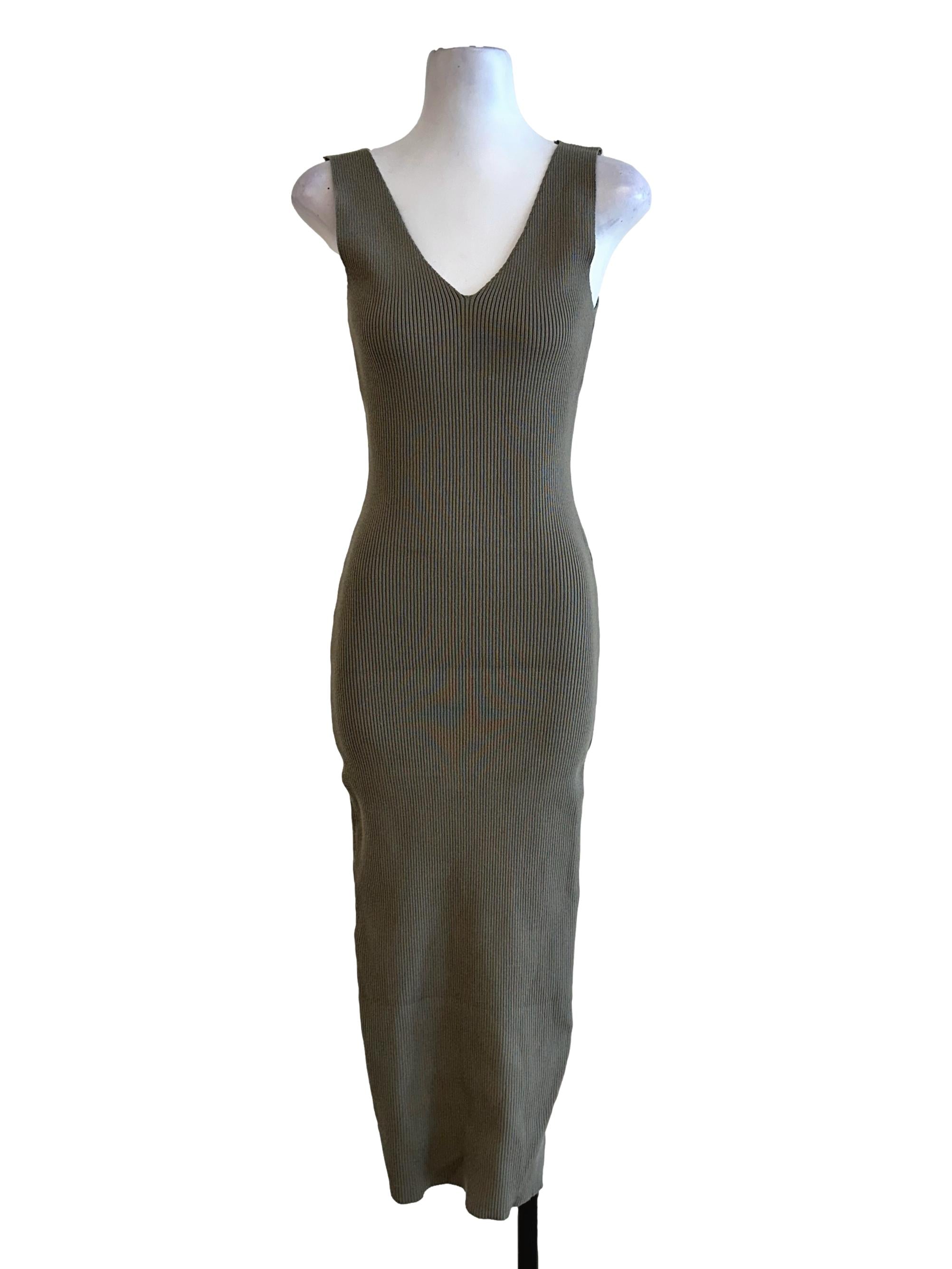 Pickle Green Stretchable Sleeveless Dress