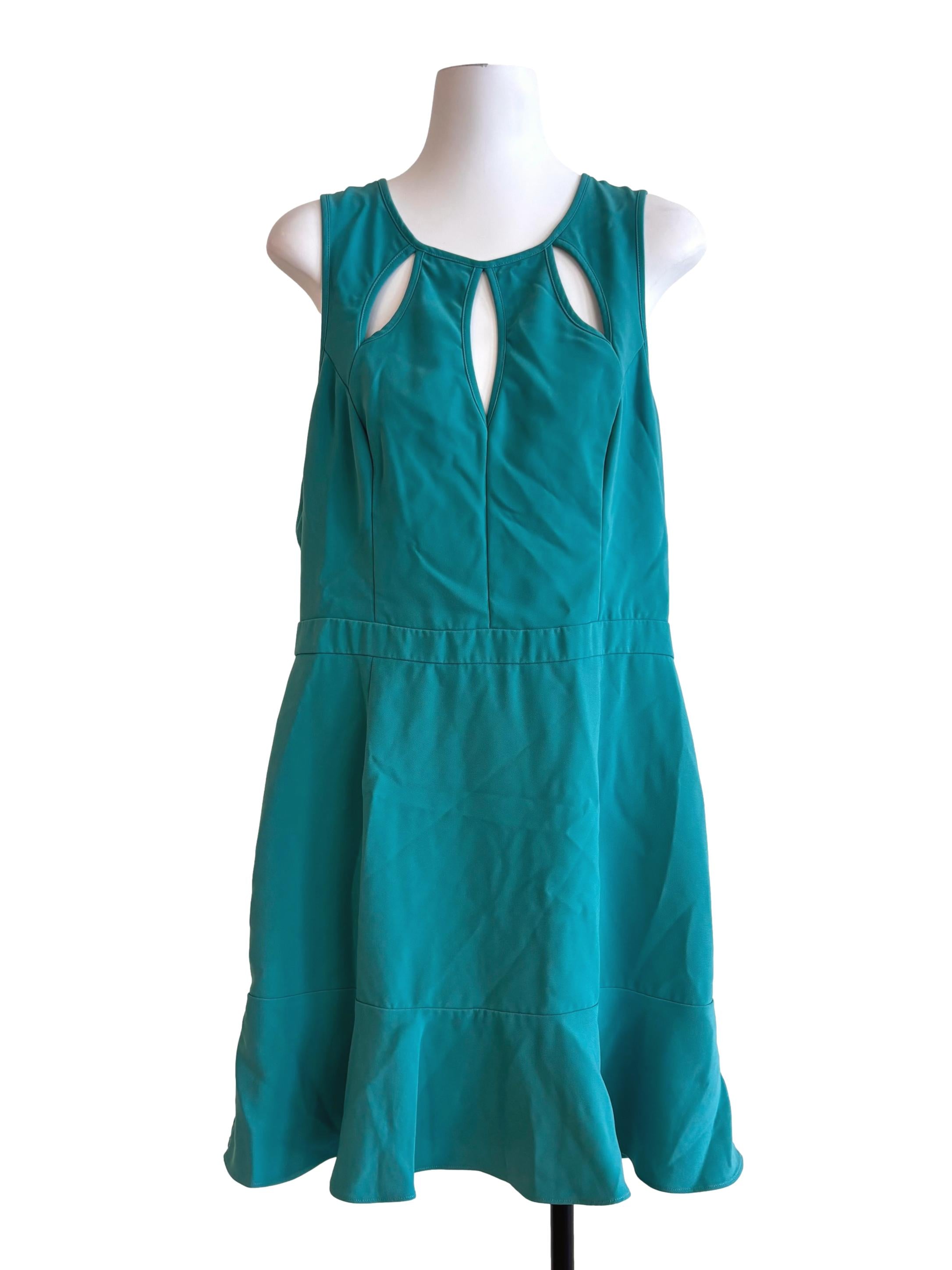 Turquoise Blue Cutout Front Dress