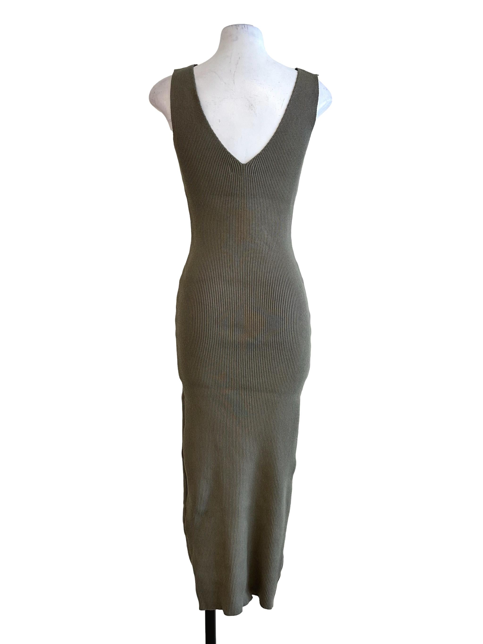 Pickle Green Stretchable Sleeveless Dress