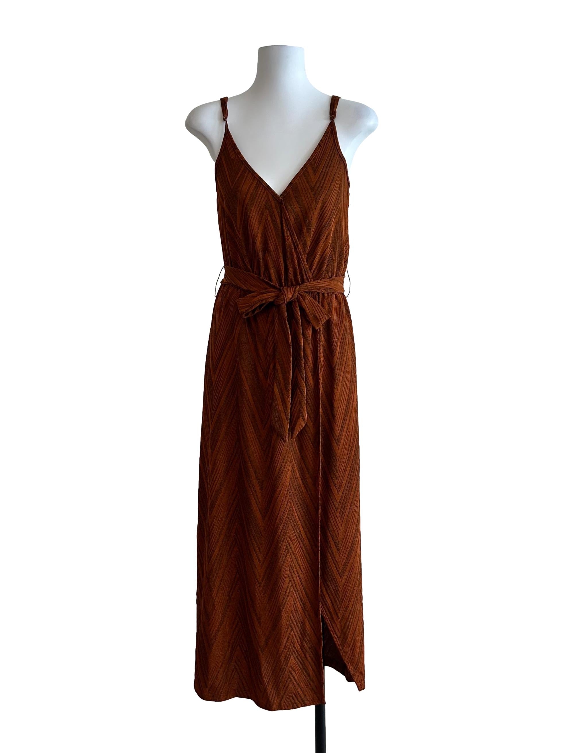 Ginger Orange V-Neckline Dress