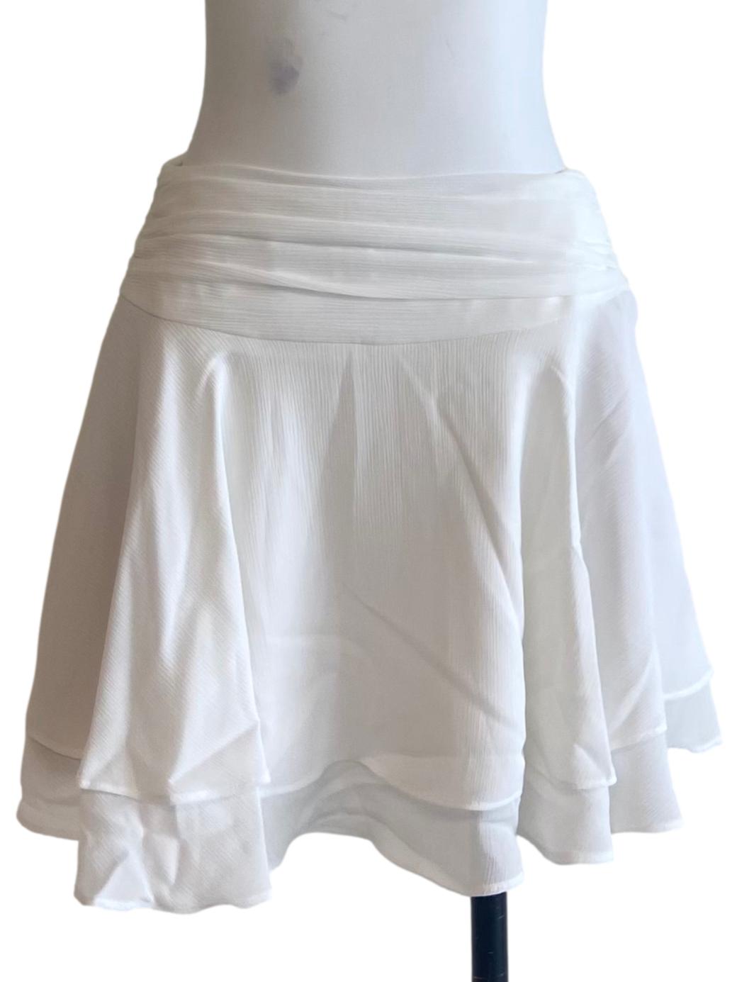 White Circle Mini Skirt