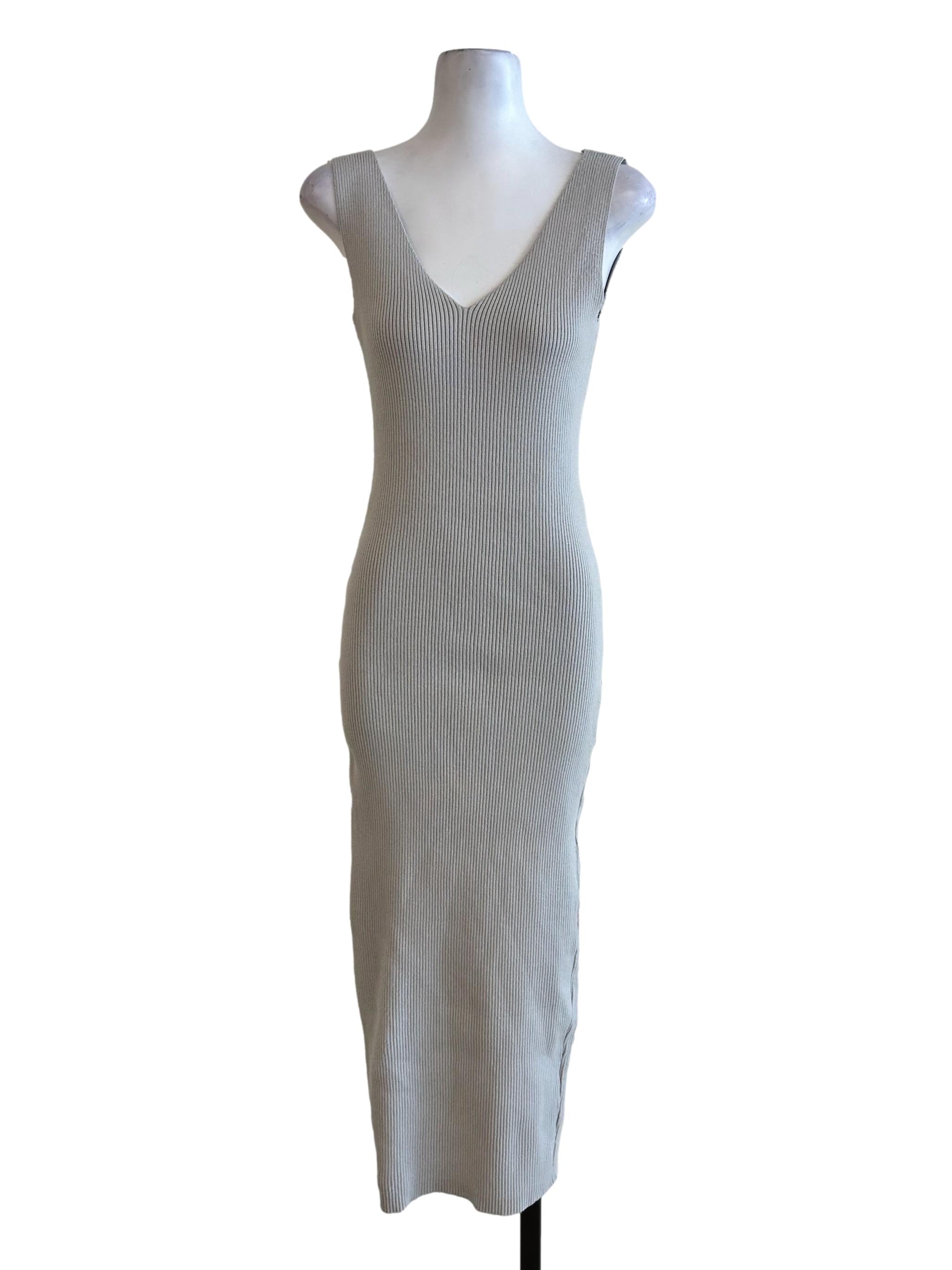 Cloud Grey Stretchable Sleeveless Dress