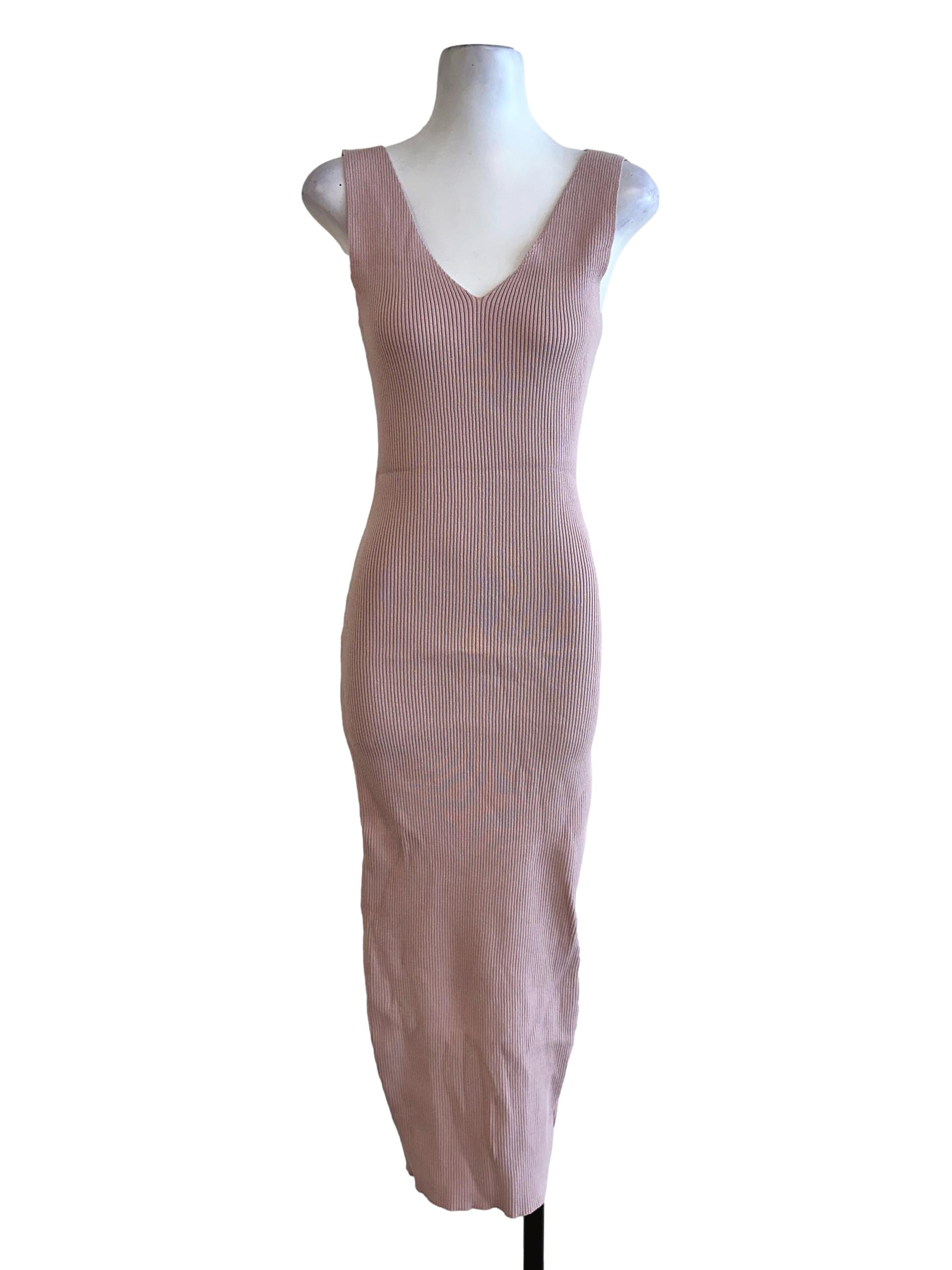 Rose Pink Stretchable Sleeveless Dress
