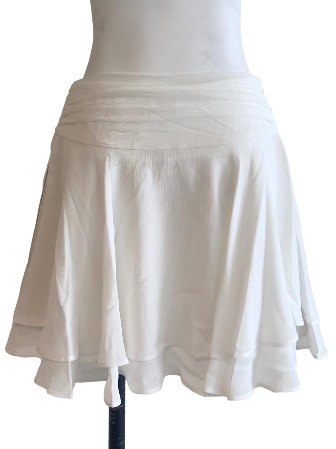 White Circle Mini Skirt