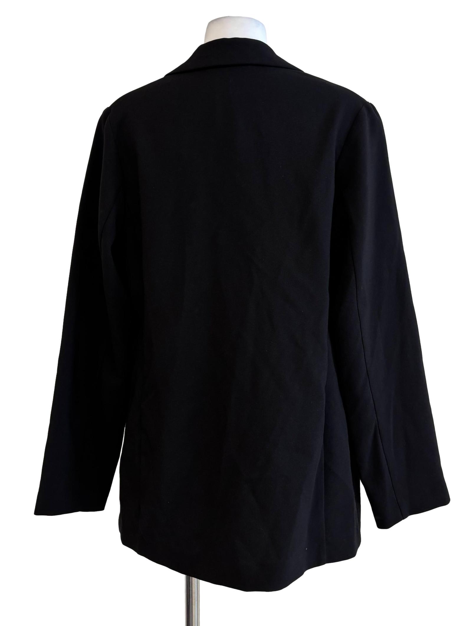 Black One Button Blazer