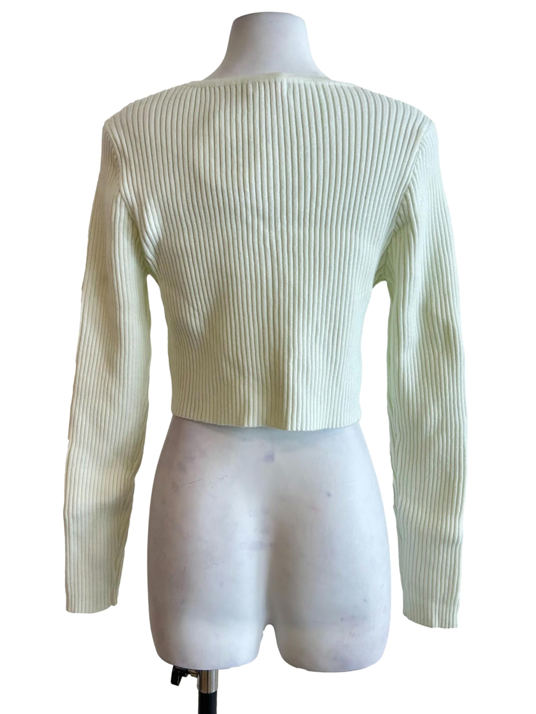 Light Mint Green Ribbed Knit Cardigan