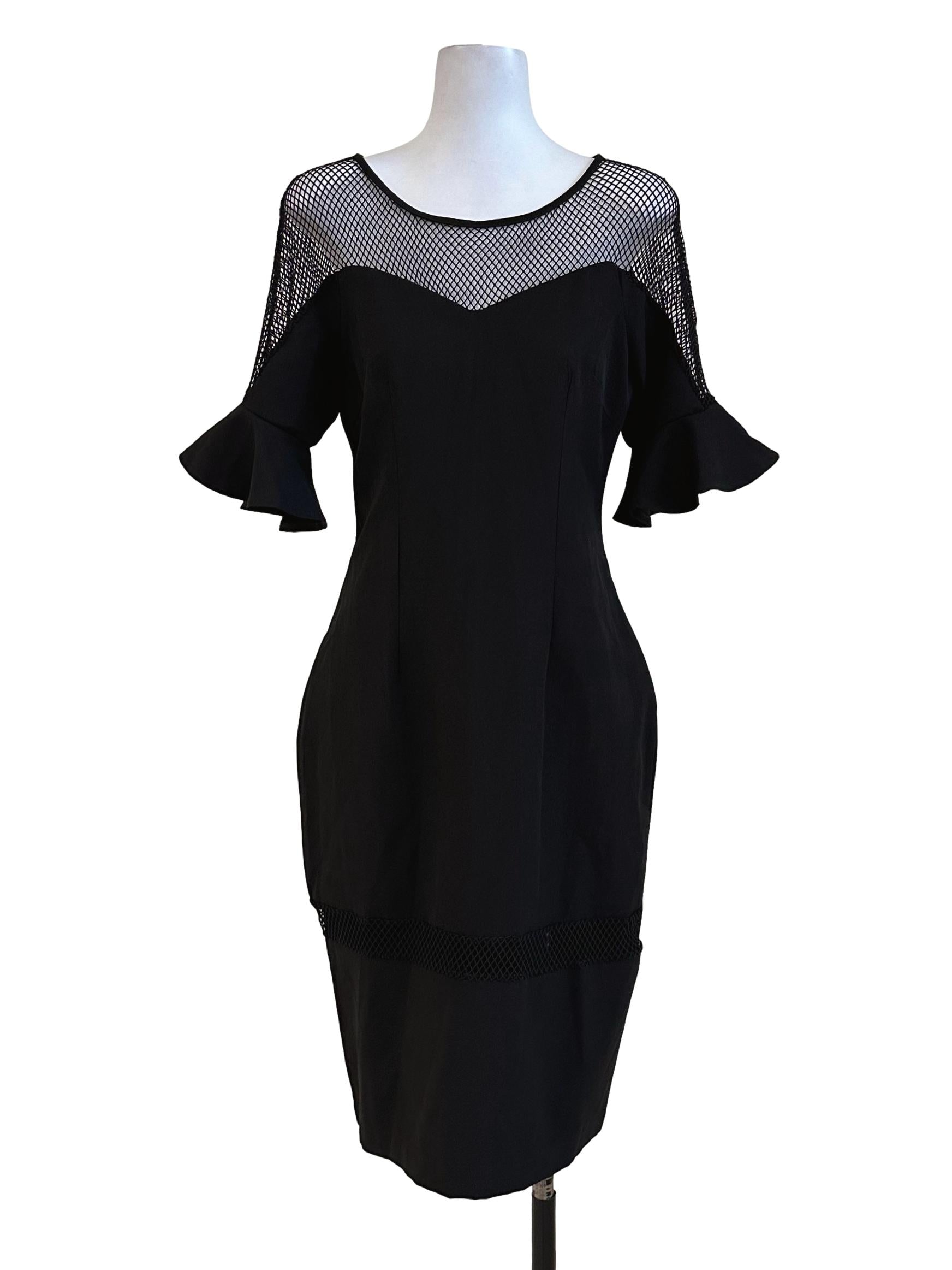 Black Plain Knee Length Dress