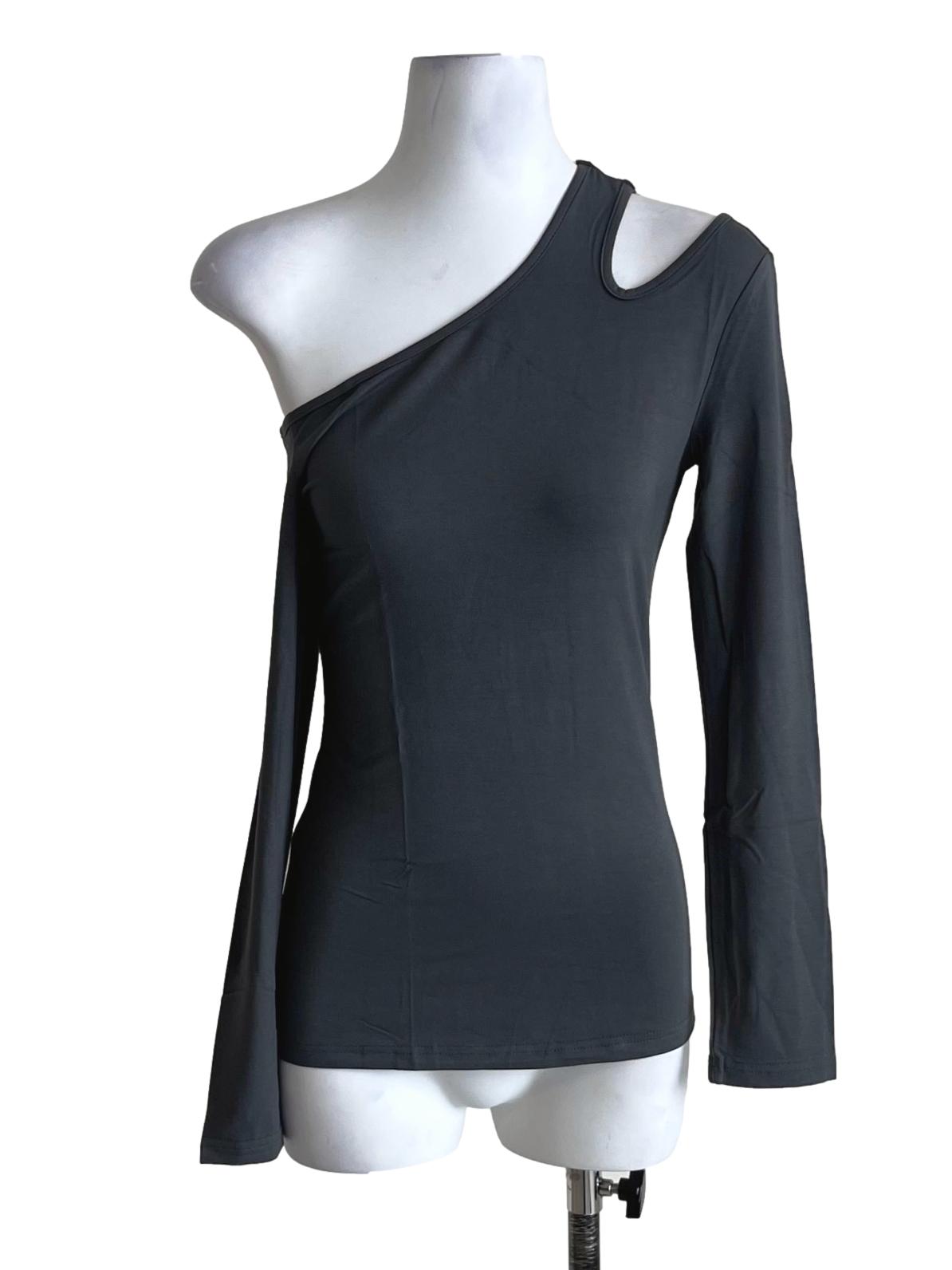 Grey Tatum Cut Out Long Sleeve Top