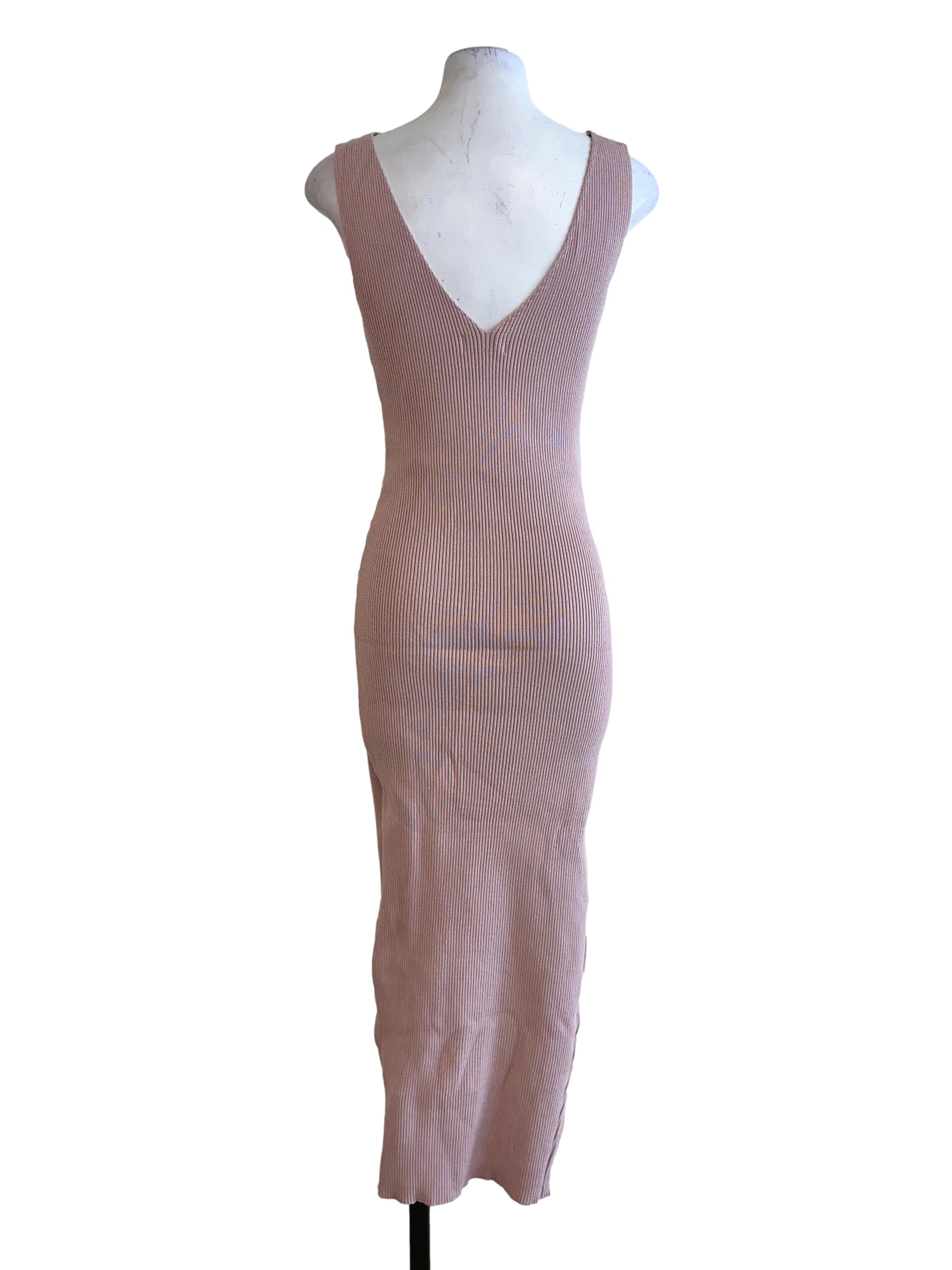 Rose Pink Stretchable Sleeveless Dress