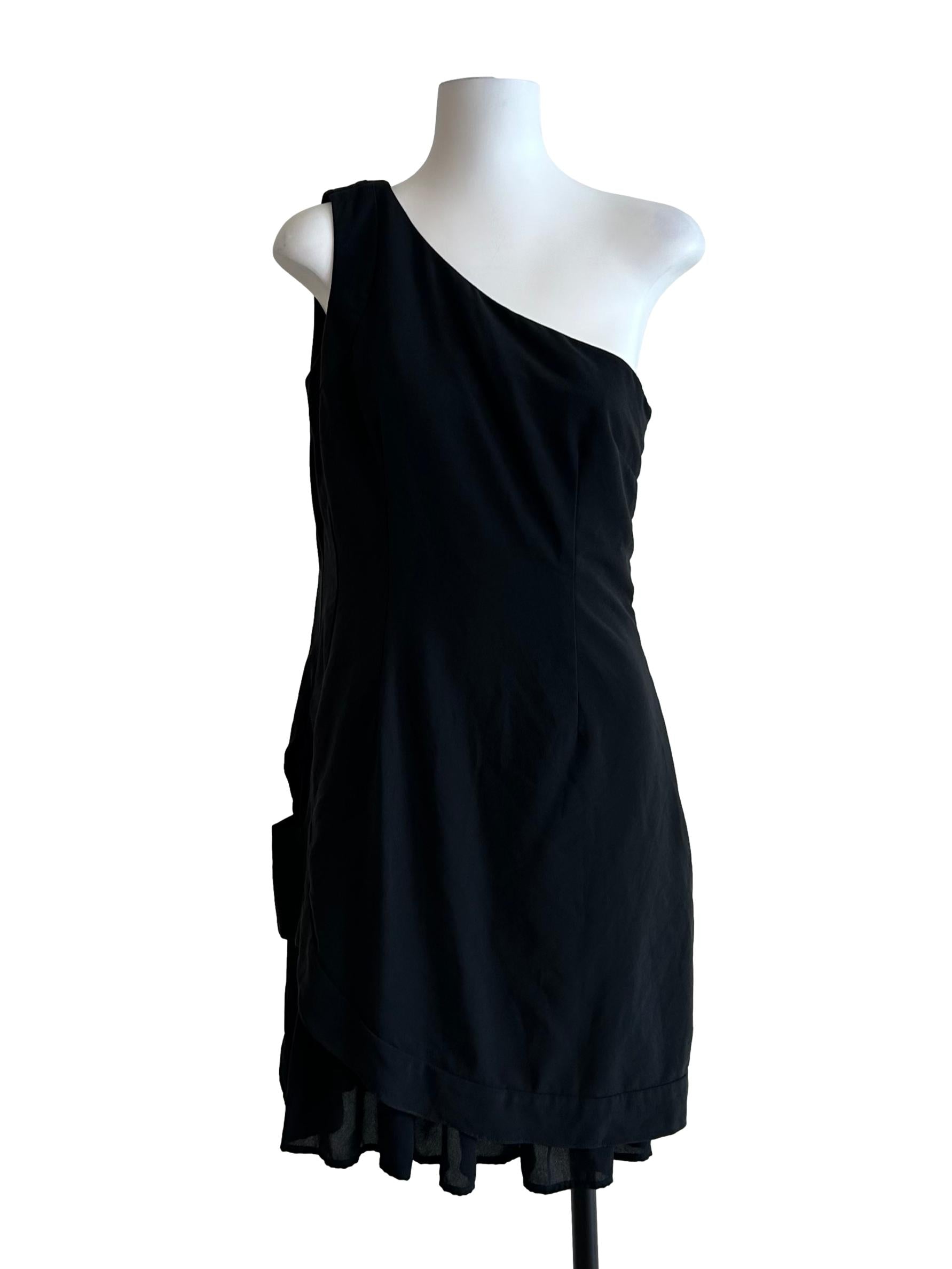 Raven Black One-Shoulder Dress