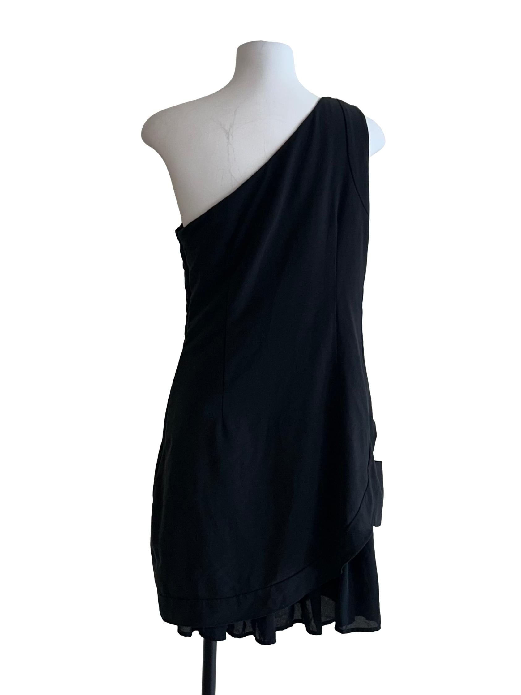 Raven Black One-Shoulder Dress