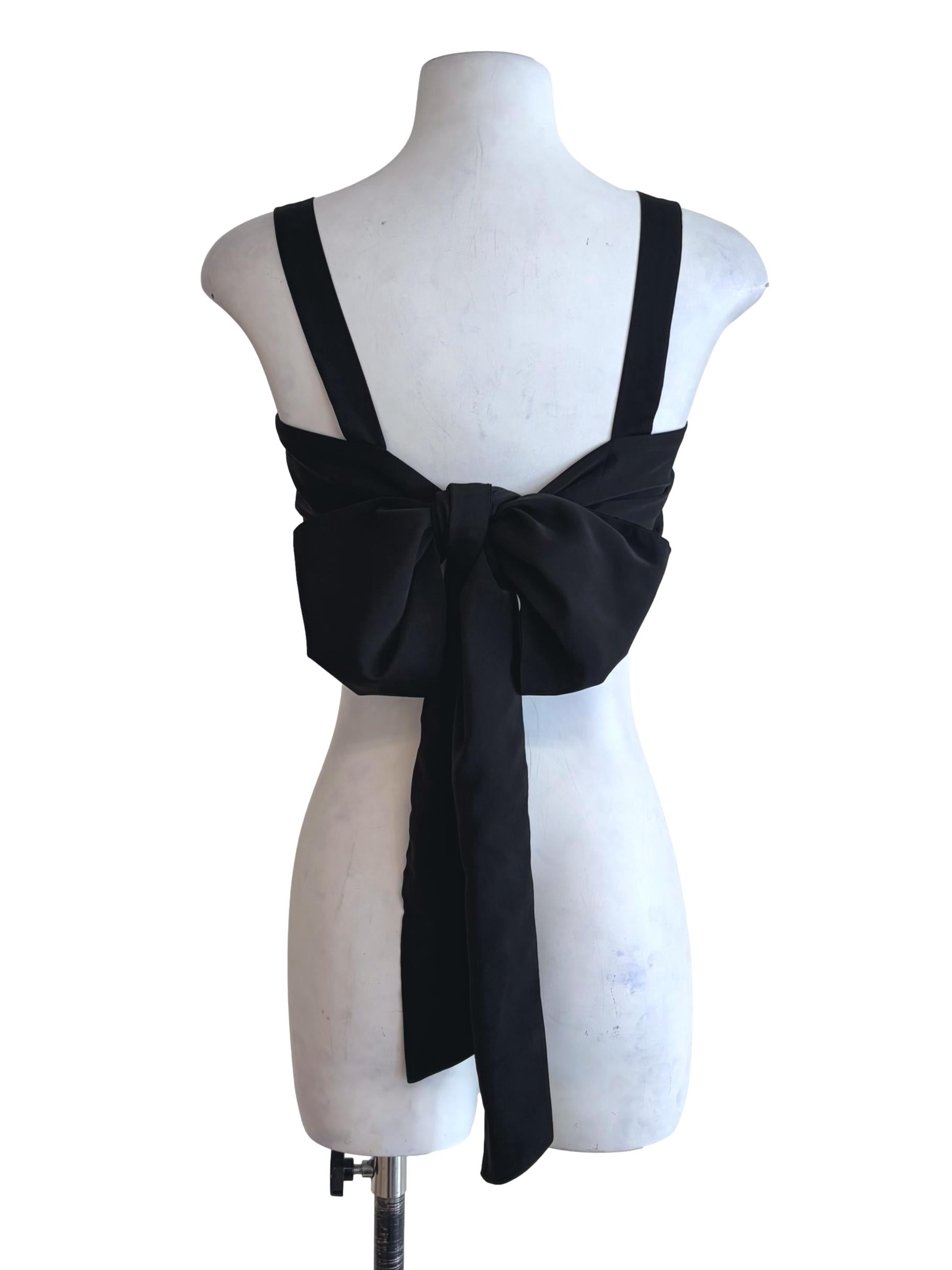 Ink Black Textured Crop Tank Top