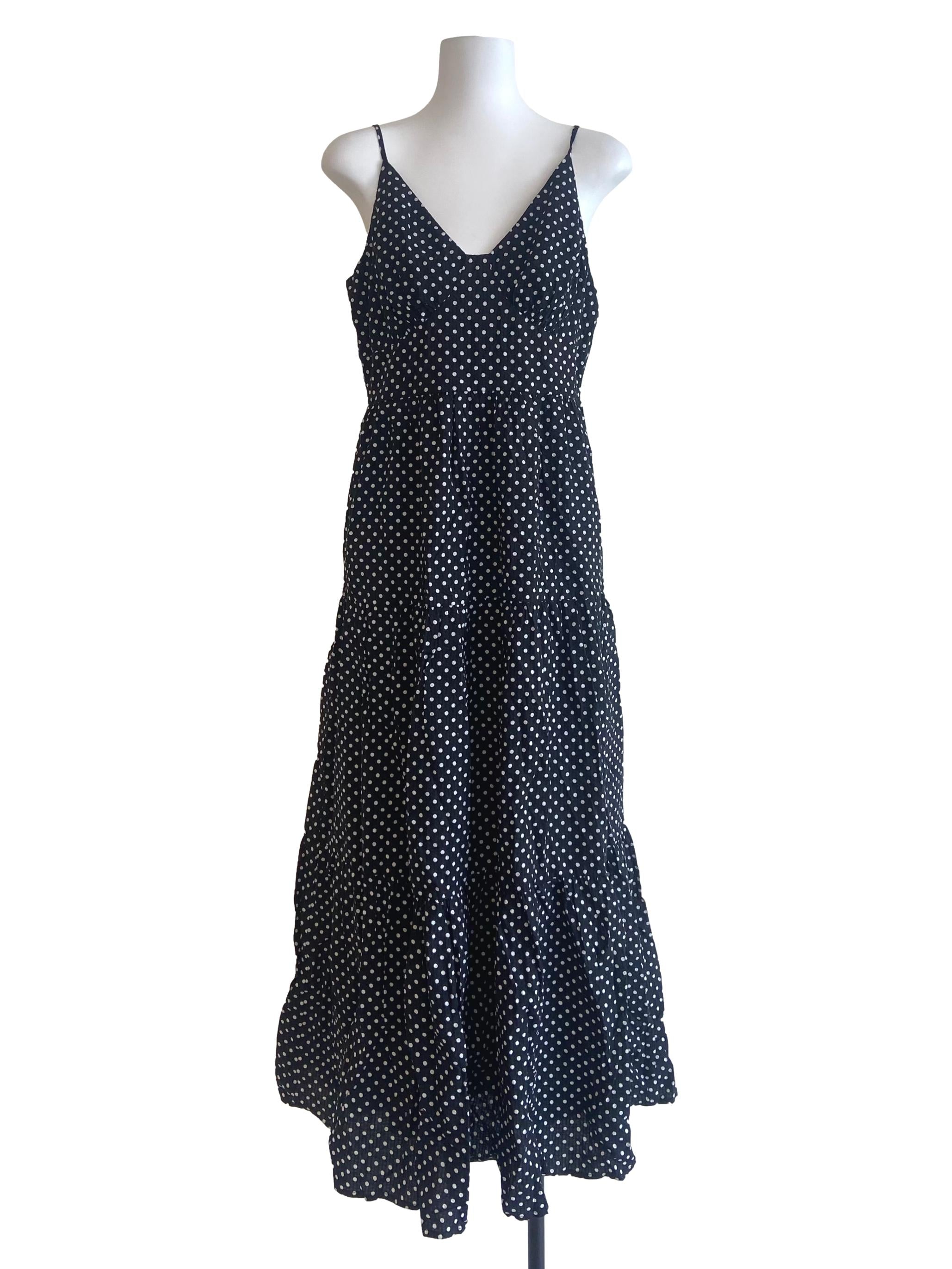 Black & White Polkadot Spaghetti Straps Dress