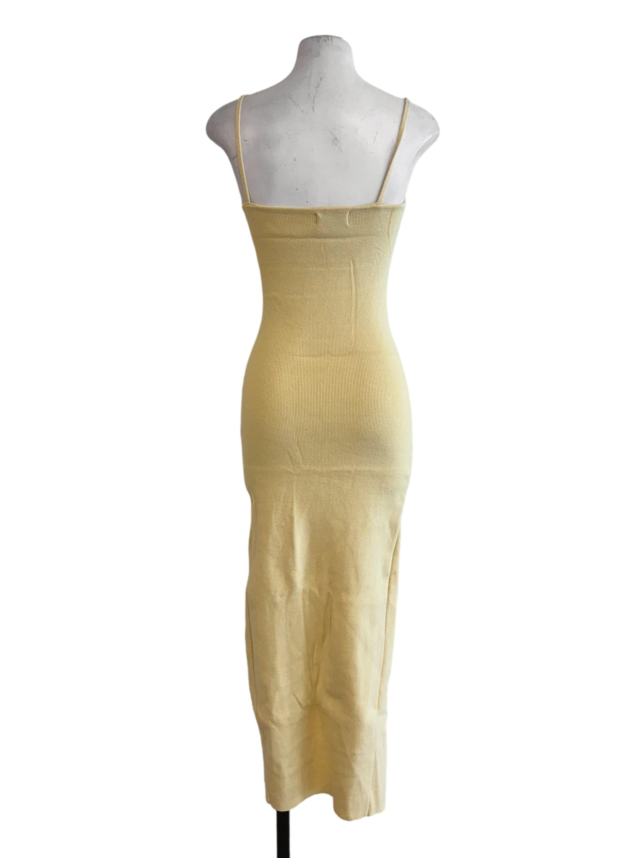 Daffodil Yellow Textures Slit Dress