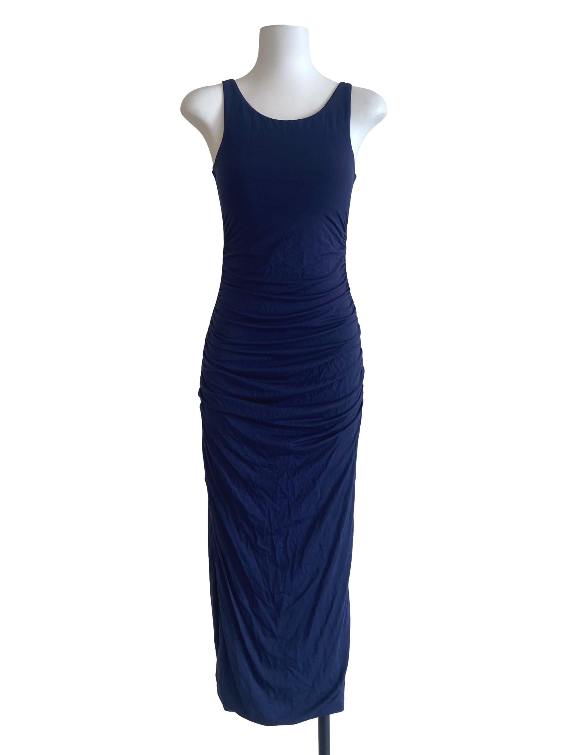 Navy Blue Sleeveless Bodycon Dress