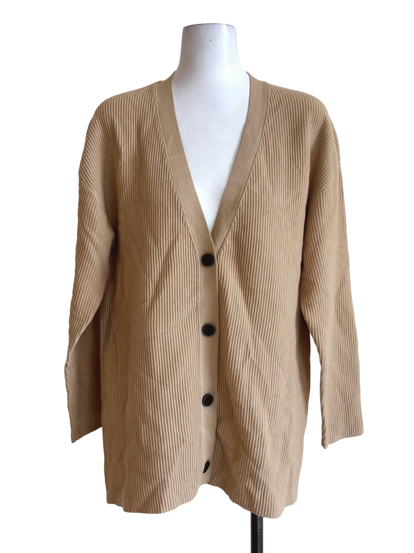 Tan Brown Buttoned Cardigan OSN