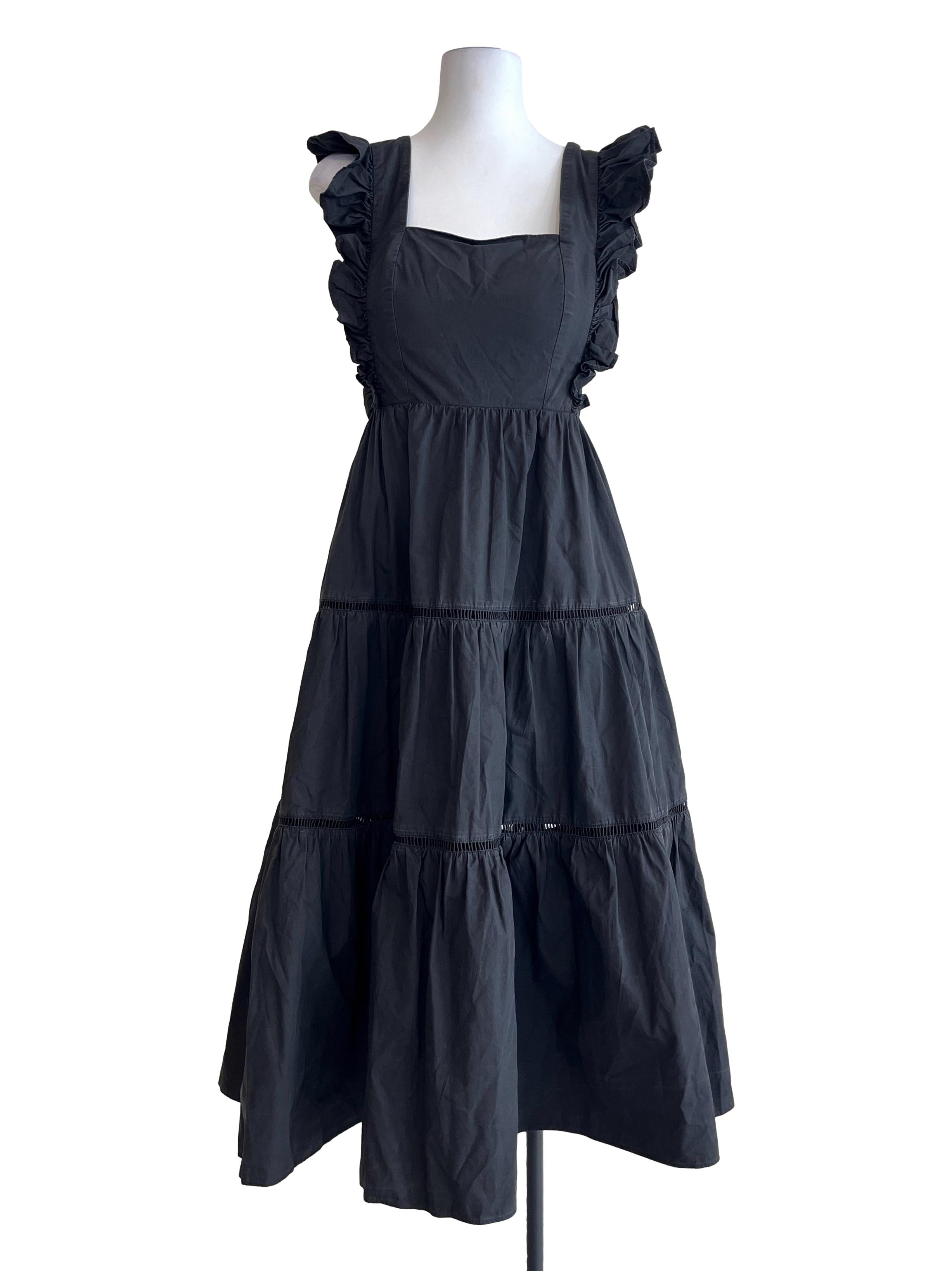 Grease Black Square Apron Dress