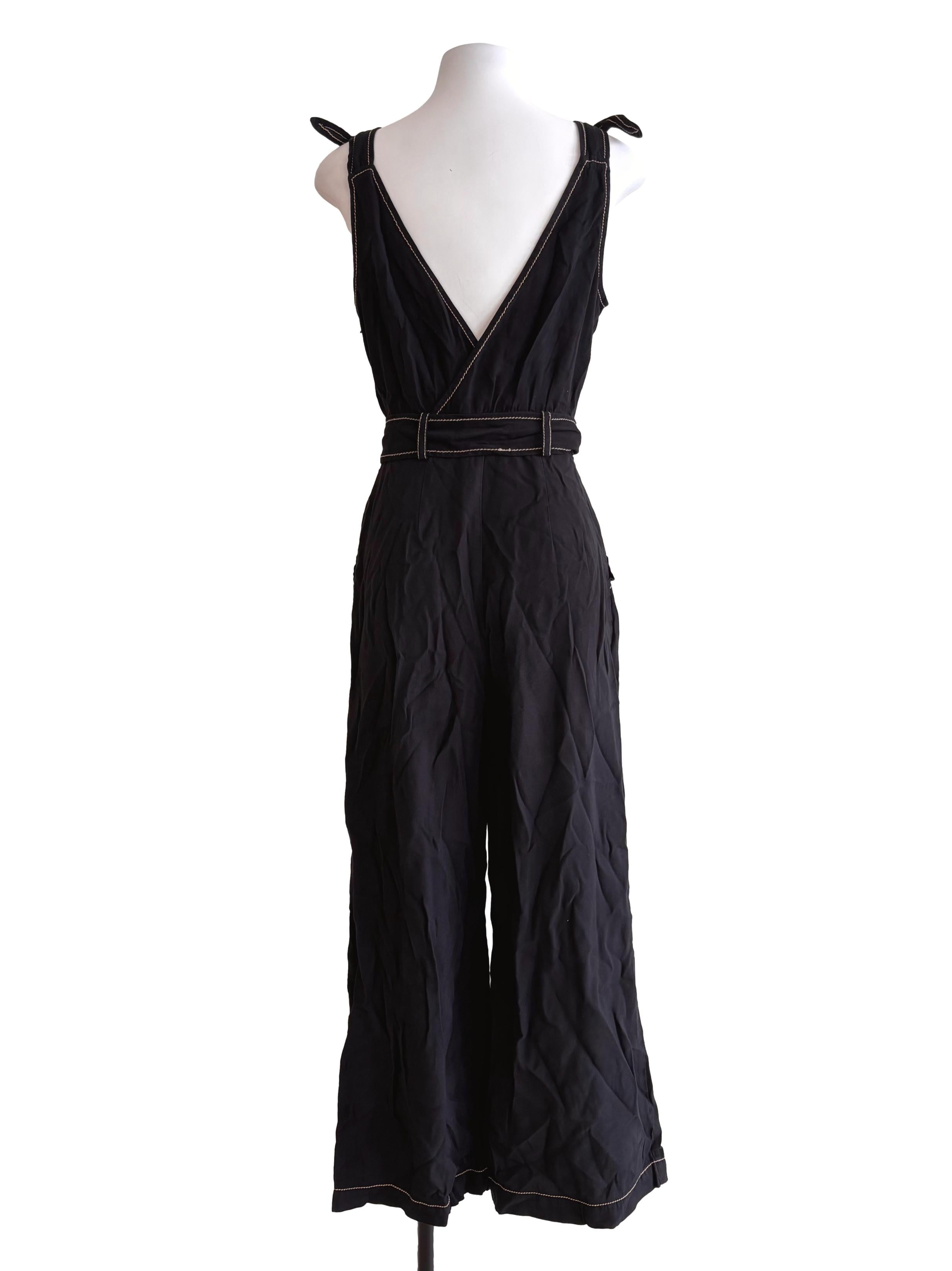 Black Buckled Empire Jumpsuit