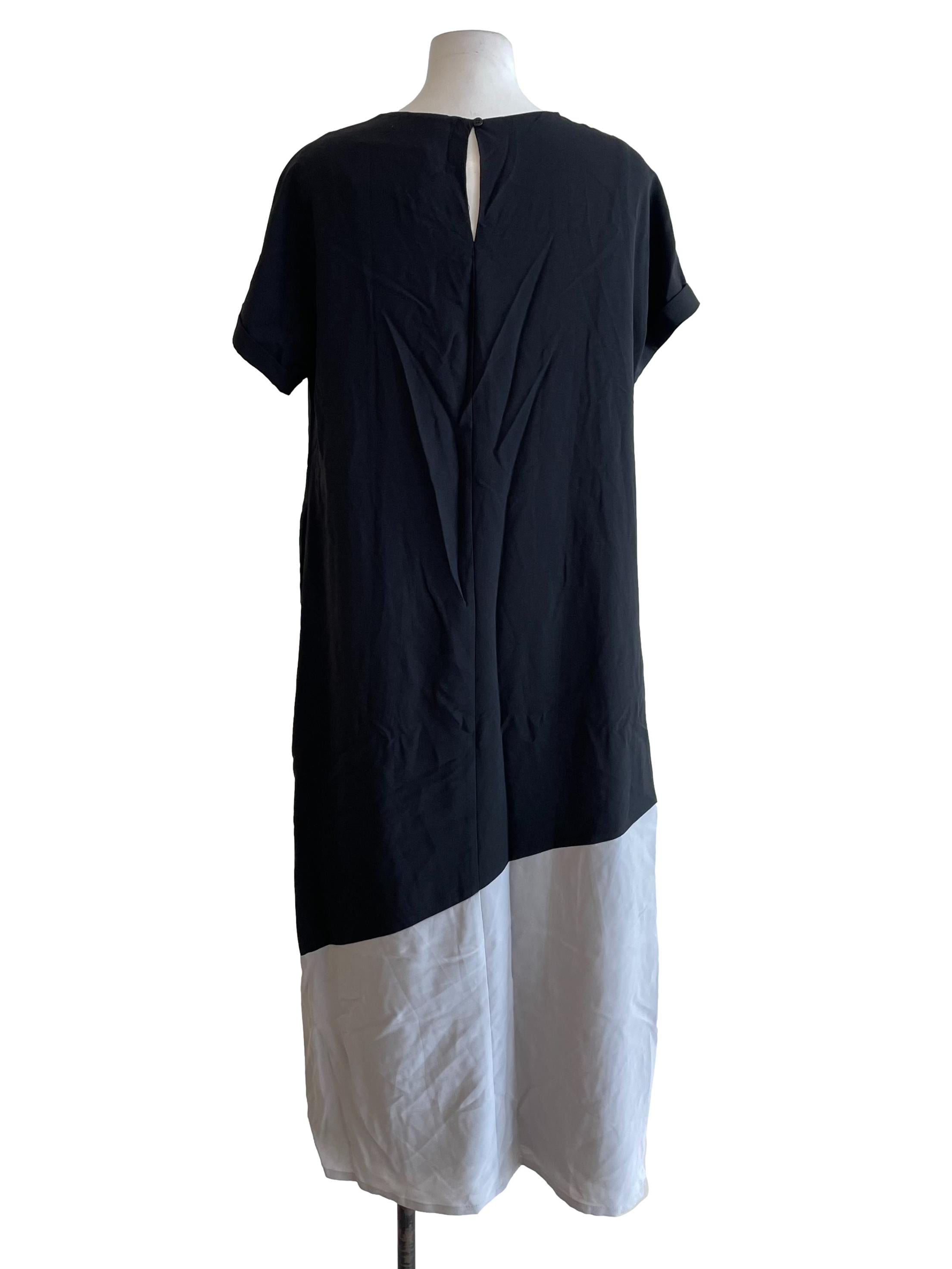 Black Contrast Tee Dress