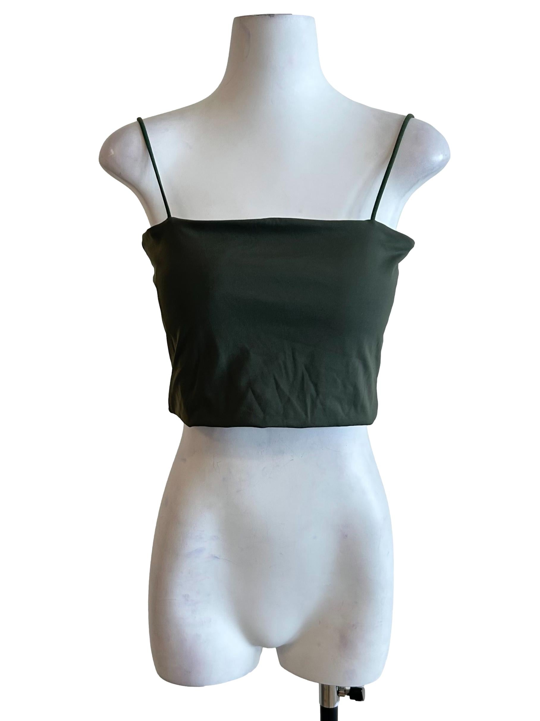 Army Green Basic Cami Crop