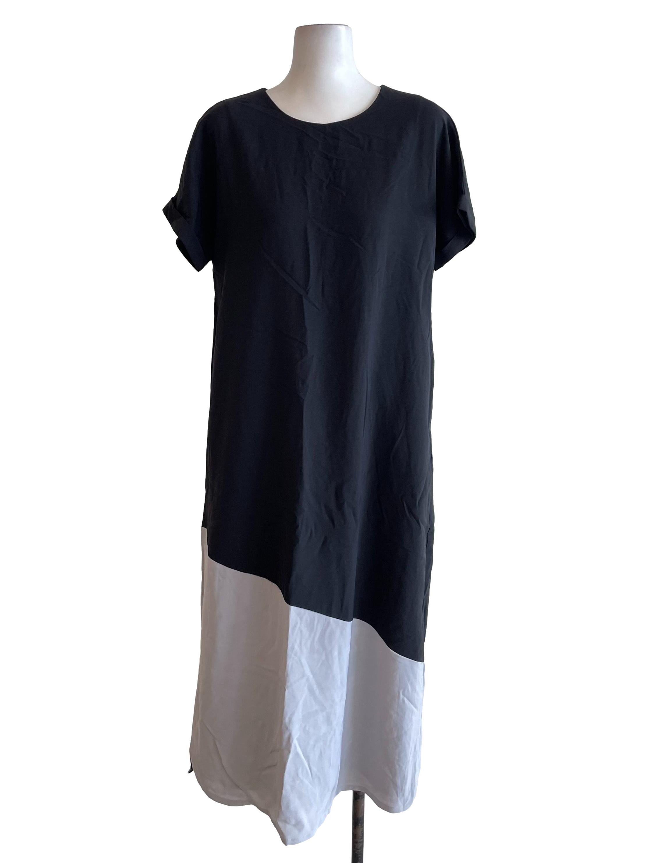 Black Contrast Tee Dress