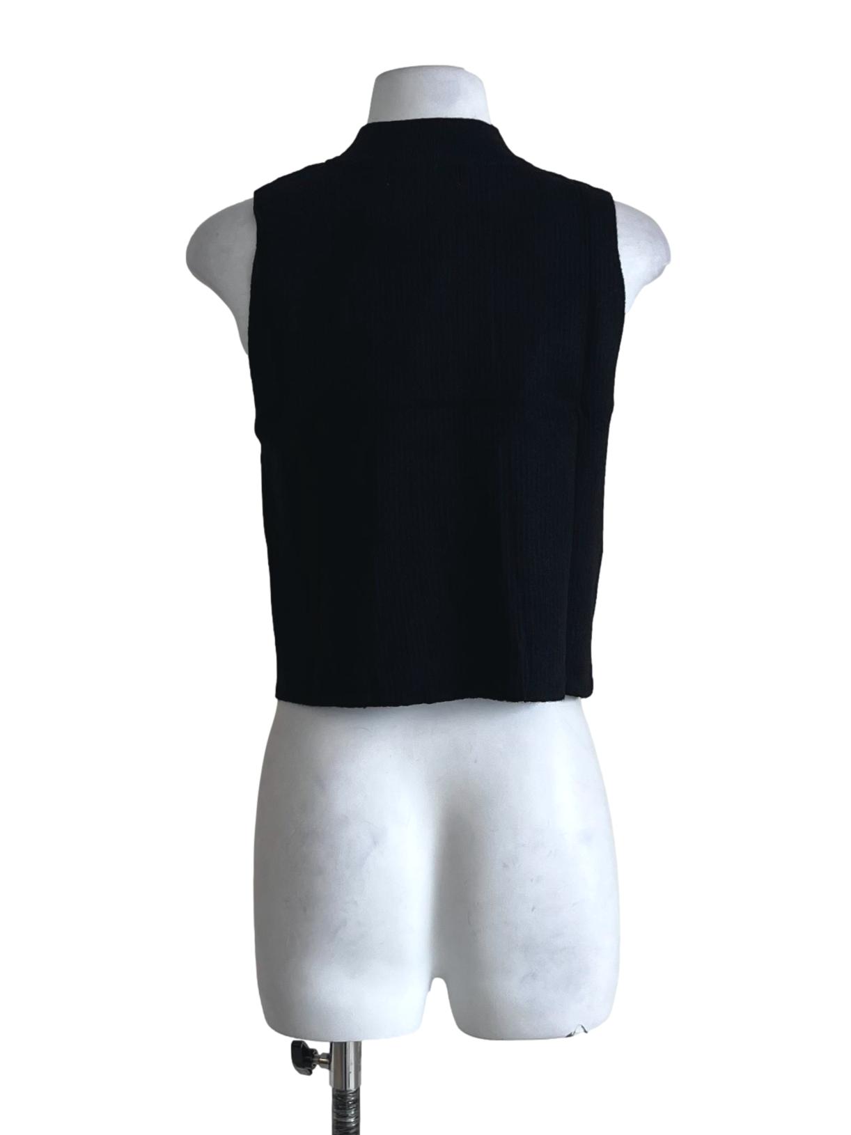Black Ophir Zip Up Knit Top