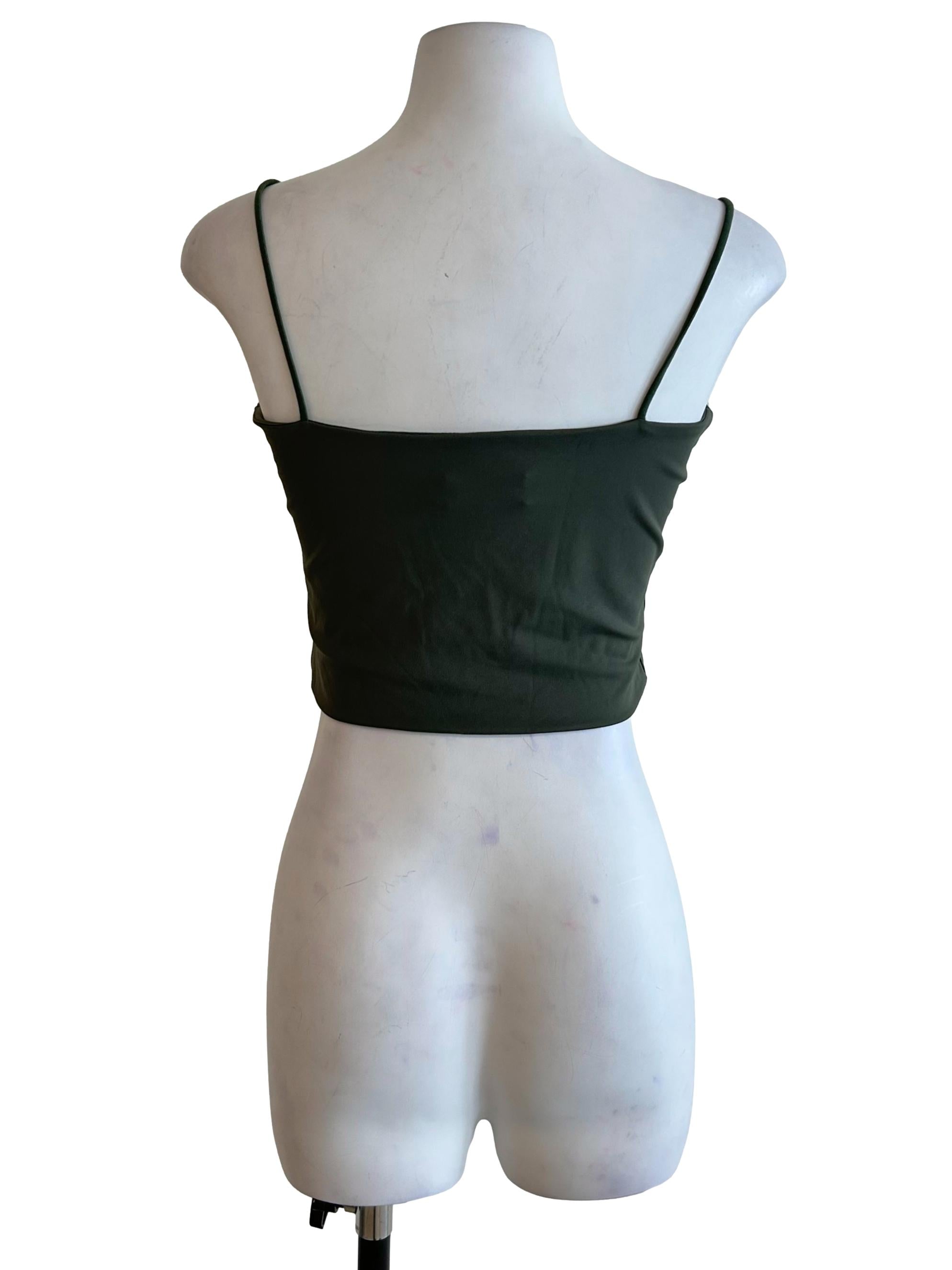 Army Green Basic Cami Crop